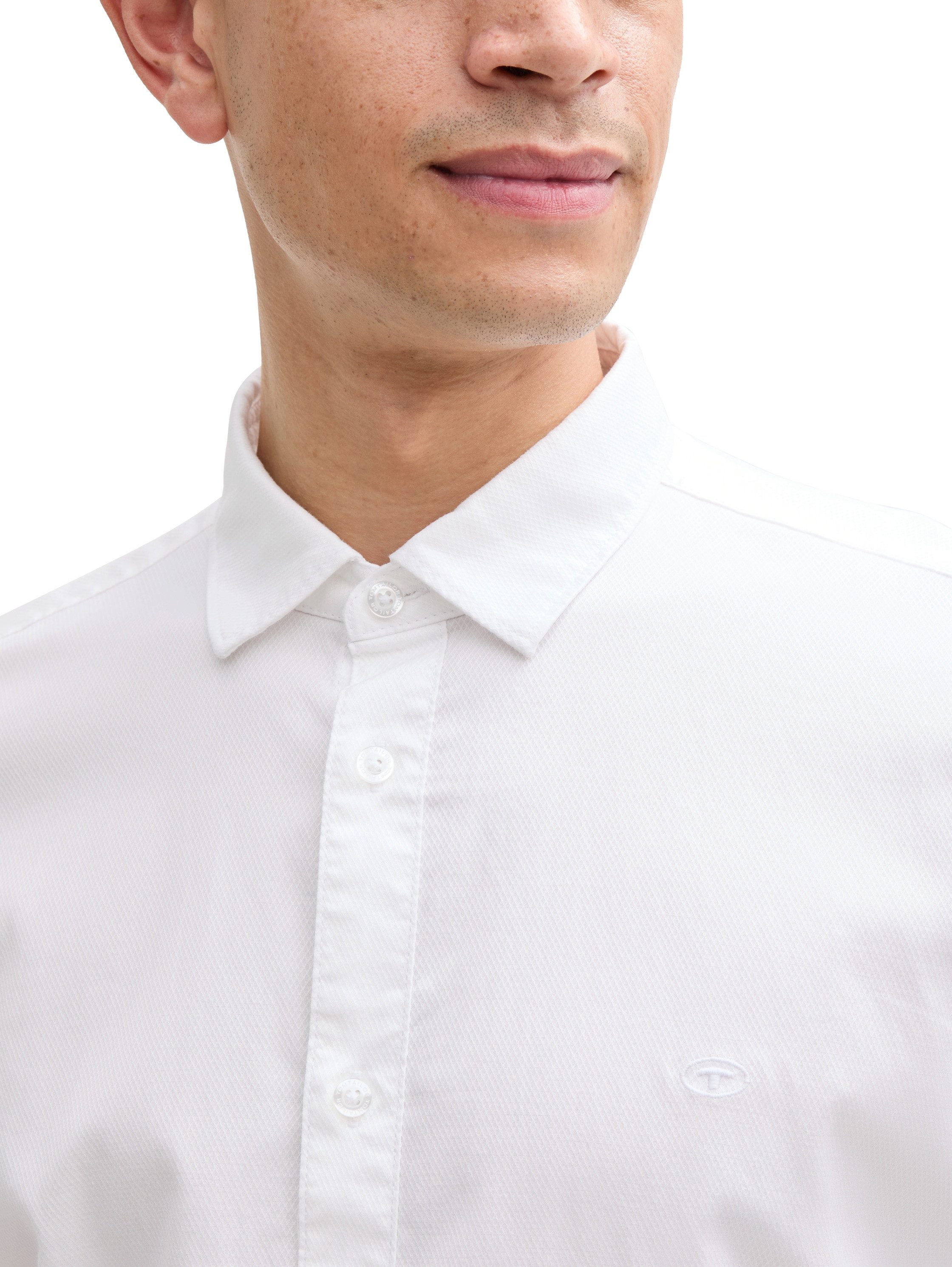 TOM TAILOR Langarmhemd mit Logo Stickerei