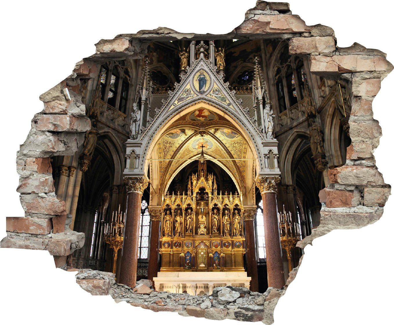 queence Wandtattoo Altar (1 St), Wandsticker, Wandbild, selbstklebend, 3D, Wanddurchbruch