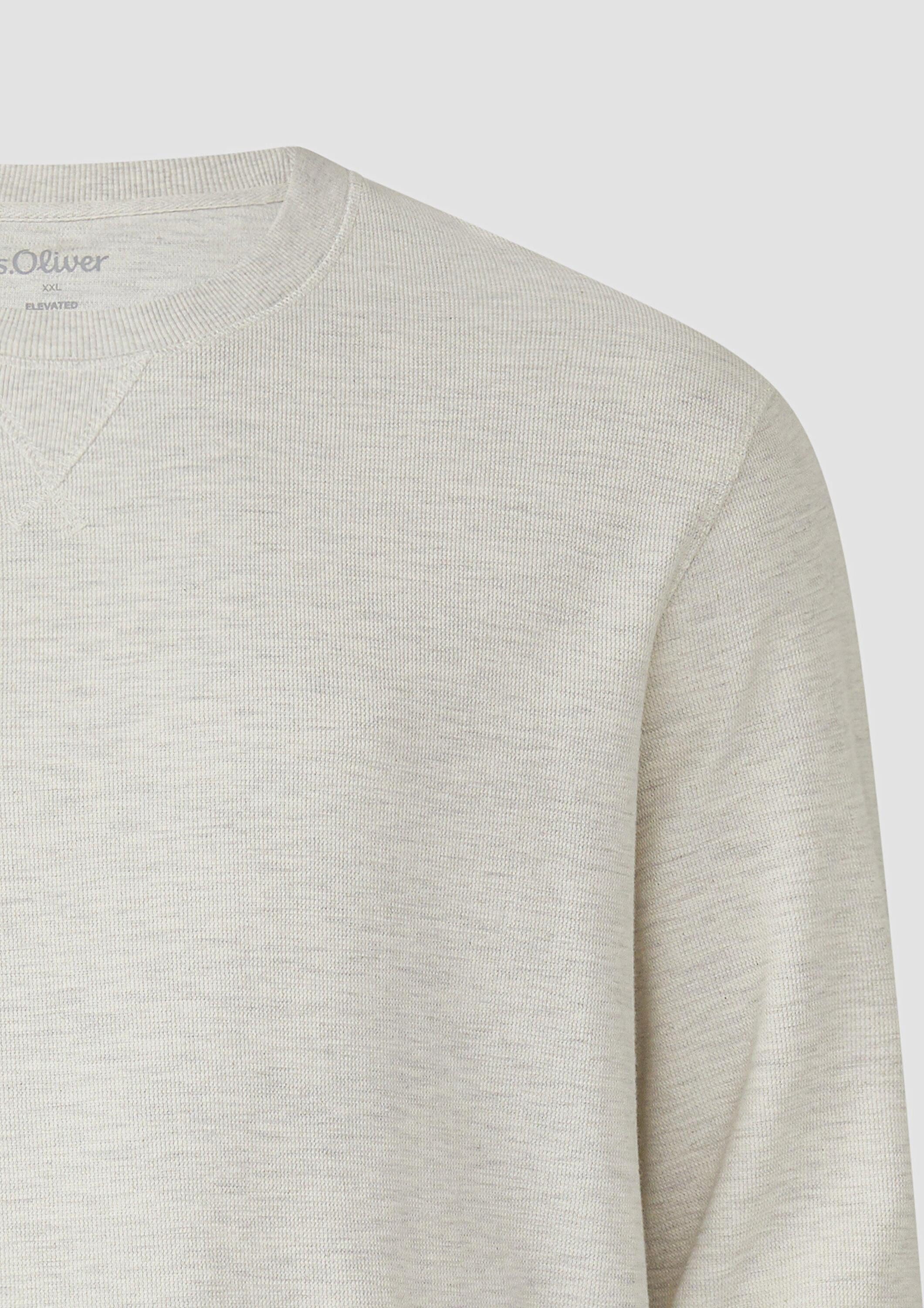 s.Oliver Sweatshirt Sweatshirt Strukturiertes Sweatshirt mit Rippbündchen