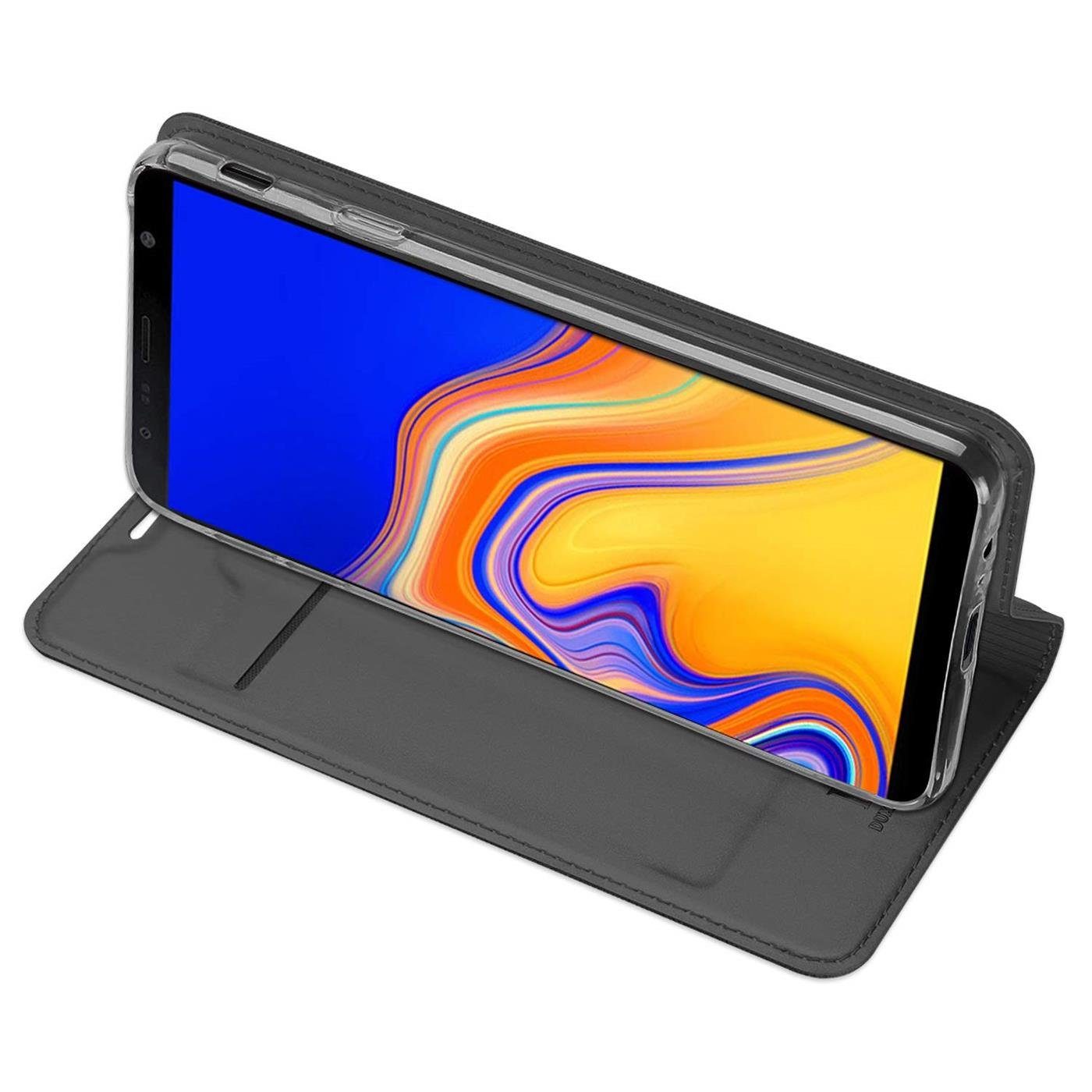 CoolGadget Handyhülle Magnet Case Handy Tasche für Samsung Galaxy J6 Plus 6 Zoll, Hülle Klapphülle Ultra Slim Flip Cover für Samsung J6+ Schutzhülle