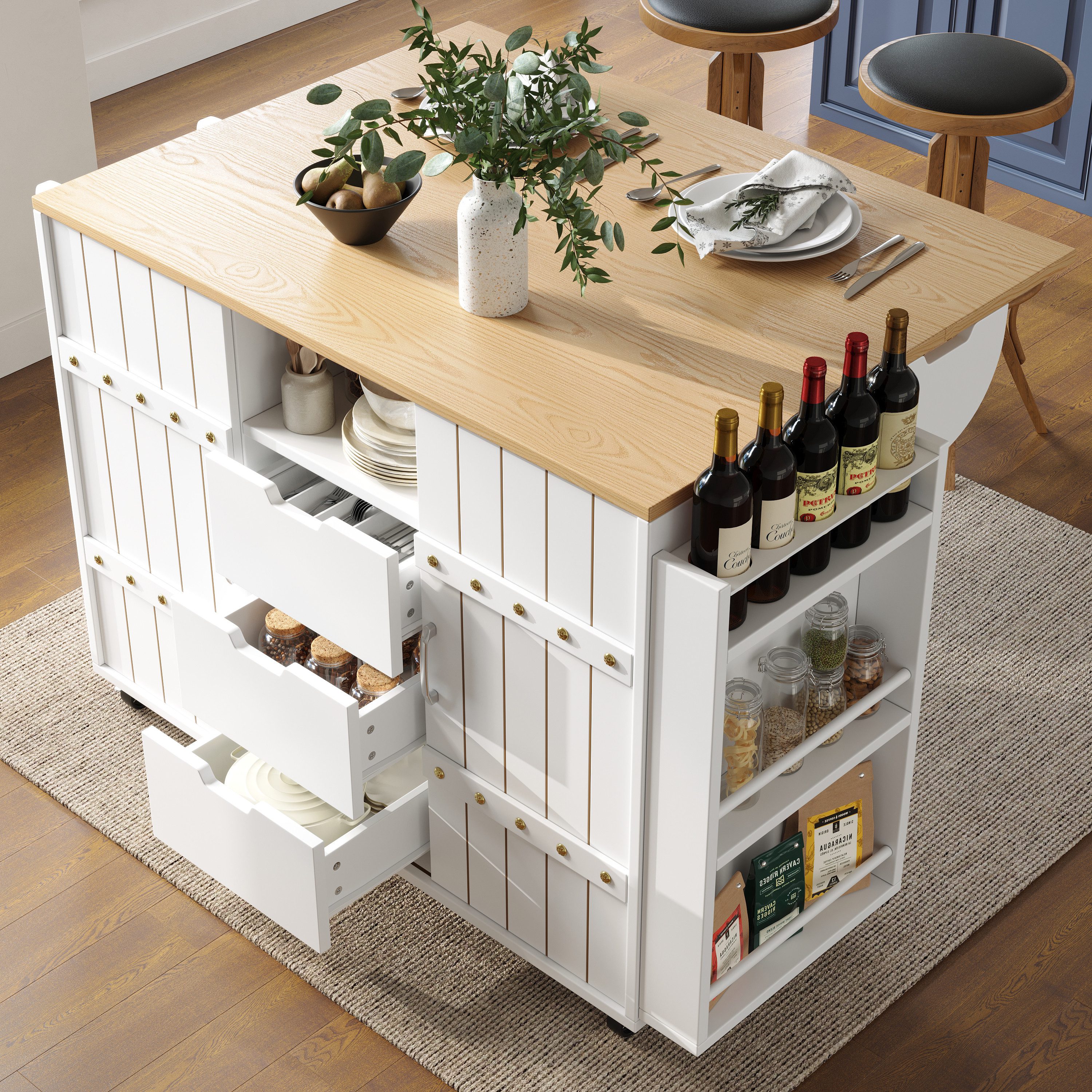 i@home Kücheninsel Küchenwagen mit Rollen & günstig online kaufen