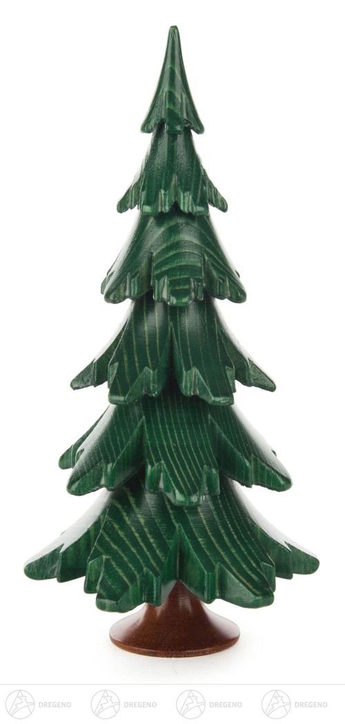Kunstbaum Baum grün lasiert Höhe = 15,5cm NEU, Dregeno Erzgebirge, Höhe 15,5 cm, Holzbaum mit Stamm | Kunstbäume