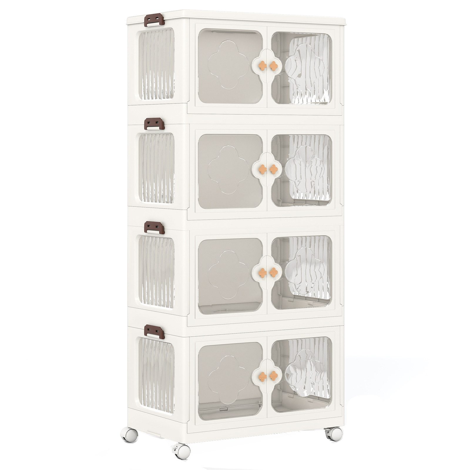 KOMFOTTEU Aufbewahrungsbox, Klappbox Ordnungsboxen Stapelbox mit Deckel & Rollen