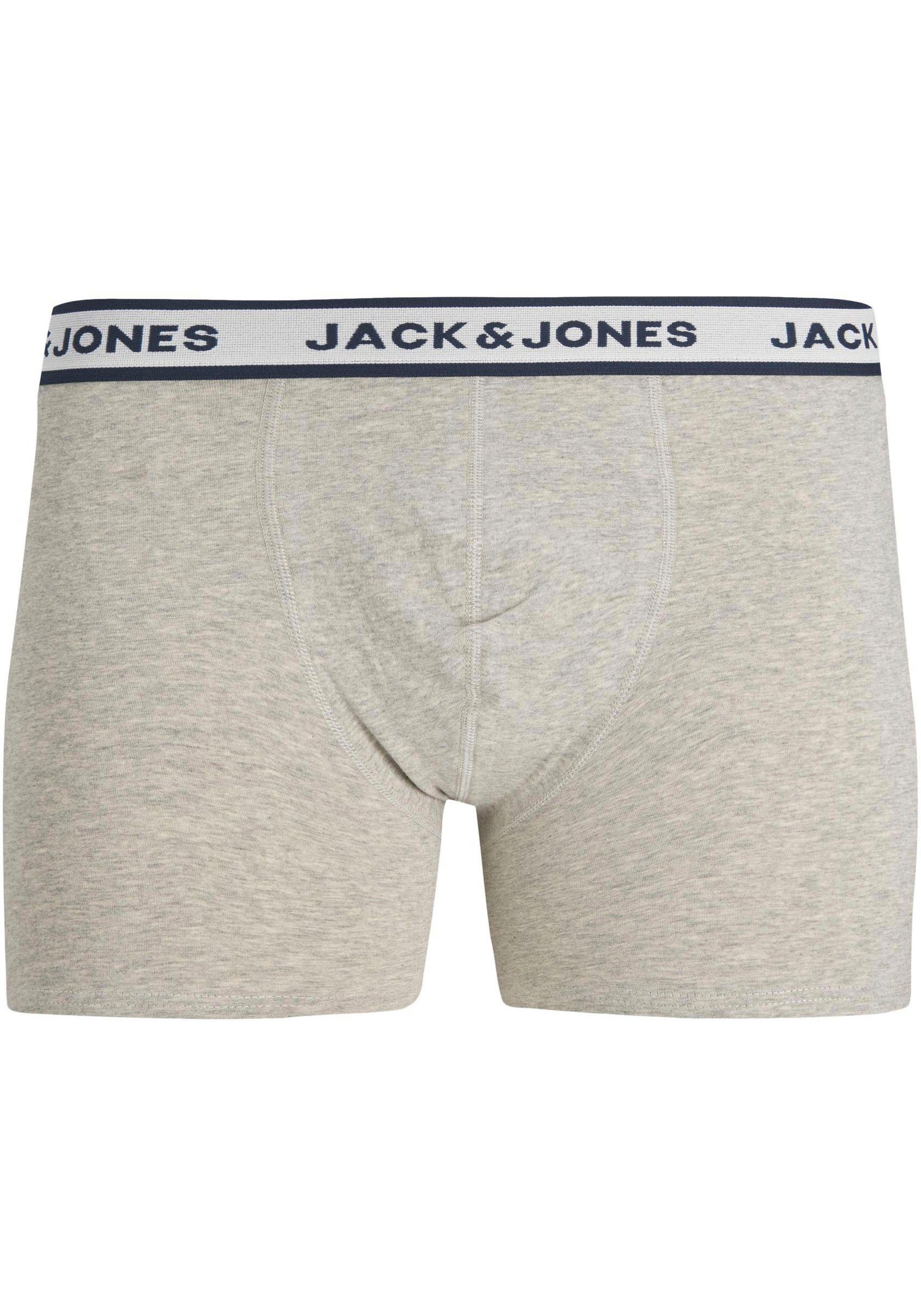Melange Grey BRIEFS Light JACSOLID Boxershorts BOXER 3 3-St) Jones Jack & (Packung, PACK NOOS