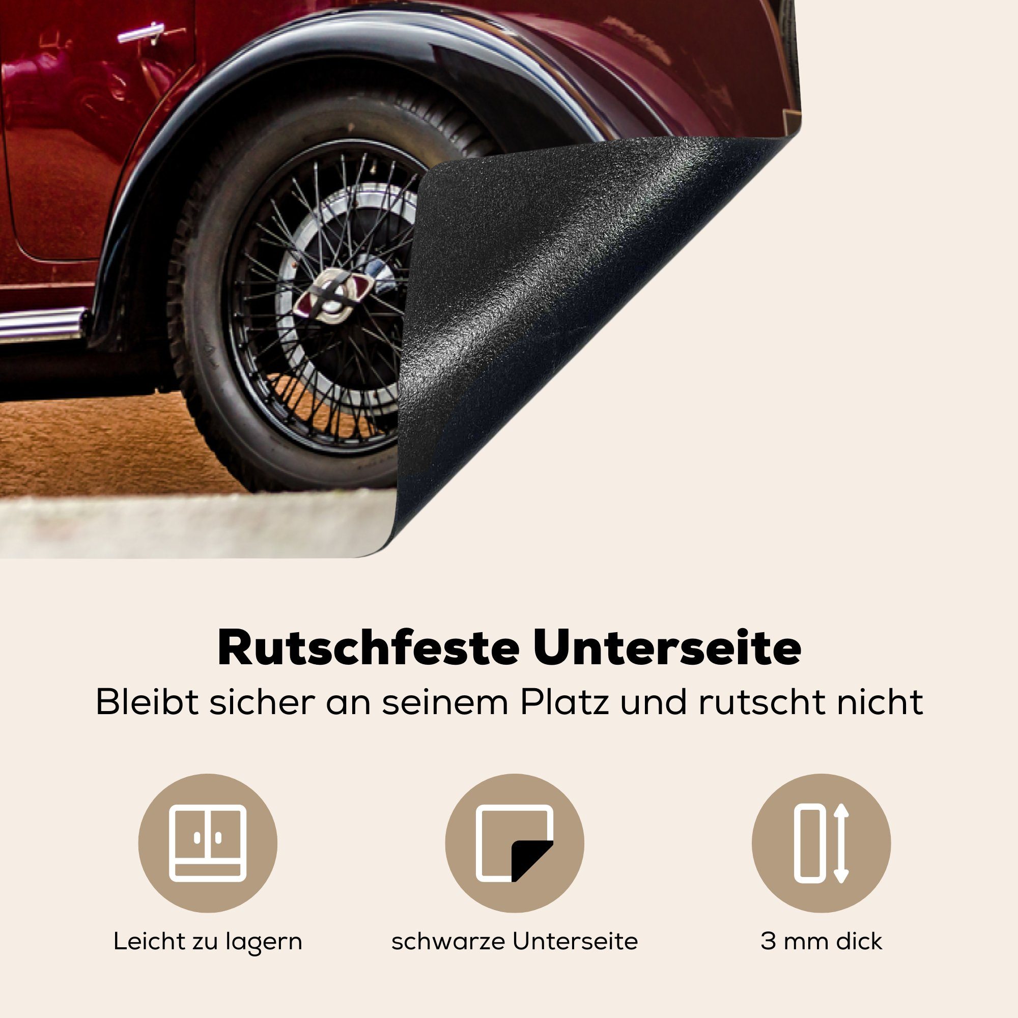 - MuchoWow (1 Oldtimer tlg), Vinyl, - Auto, Bugatti Herdblende-/Abdeckplatte Arbeitsplatte cm, küche Ceranfeldabdeckung, 83x51 für