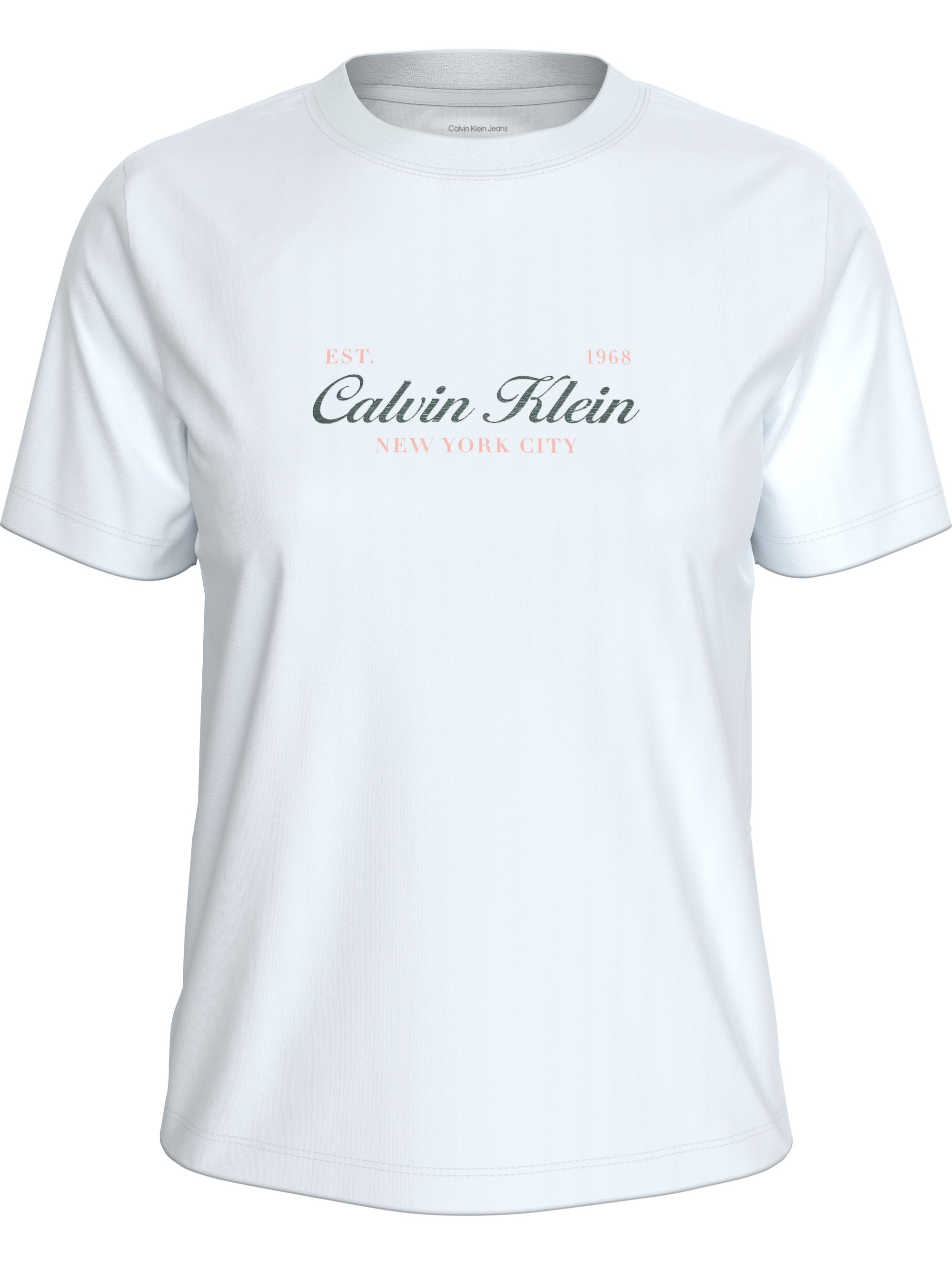 Calvin Klein Jeans T-Shirt Rundhalsausschnitt, Regular Fit, reine Baumwolle