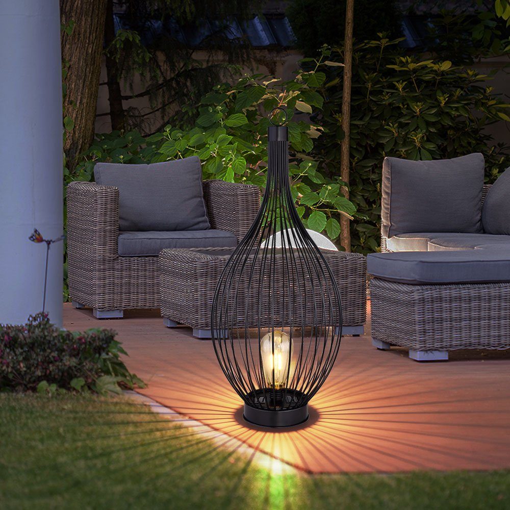2x RGB LED SOLAR Außen Tisch Hänge Garten Leuchte Glas Pendel Terrassen Lampen 