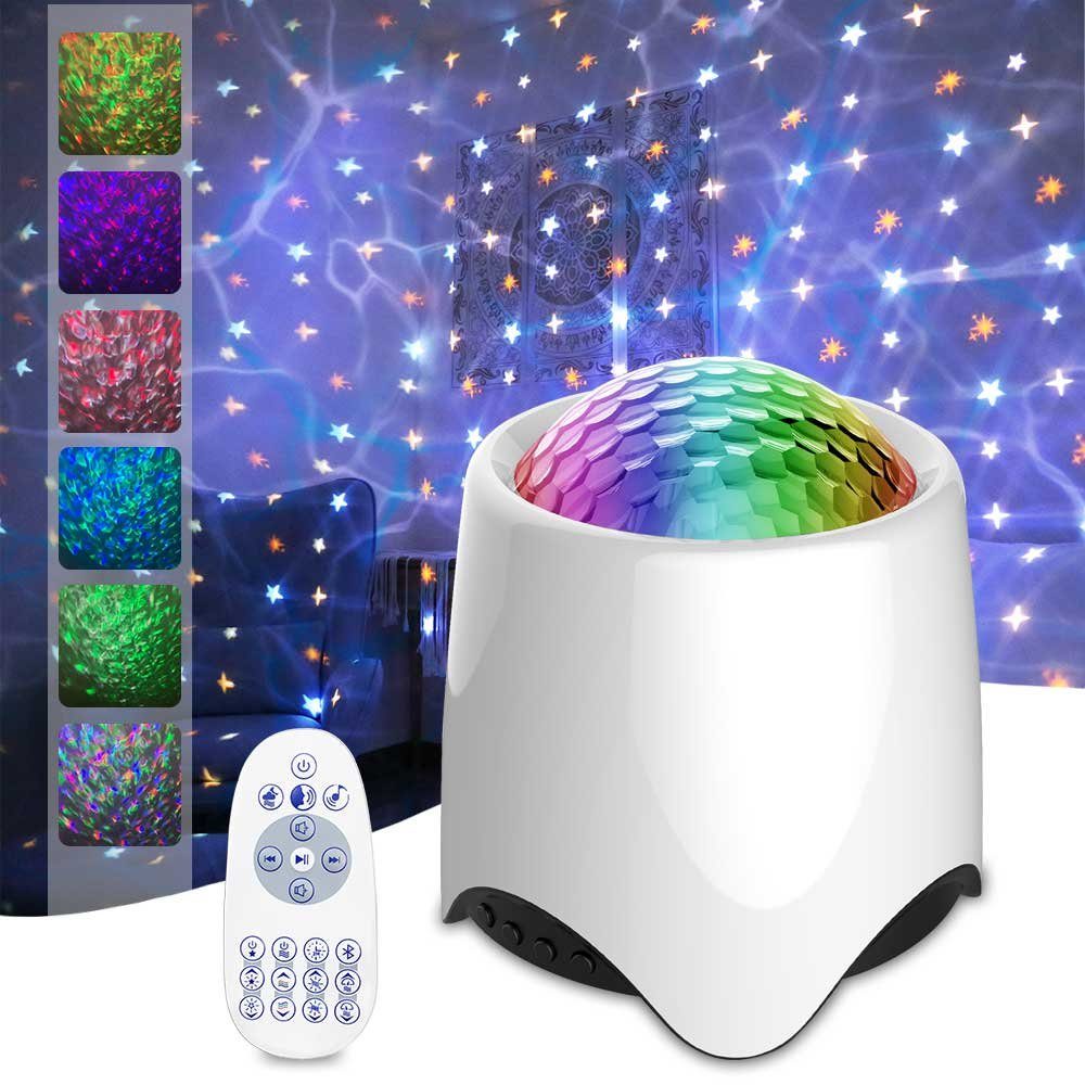 Galaxie-Projektor Nachtlicht USB, Star Geräusche 8 Projector, mit LED-Sternenhimmel Bluetooth MUPOO Sternenprojektor weiße Fernbedienung&Timer,Rhythmus,mit