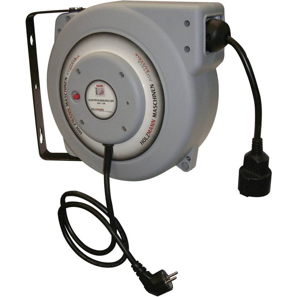 Holzmann Elektrokabel-Aufroller EKR 15 M H050500023 Kabeltrommel (Kabellänge 15.00 m), inkl. Aufroller