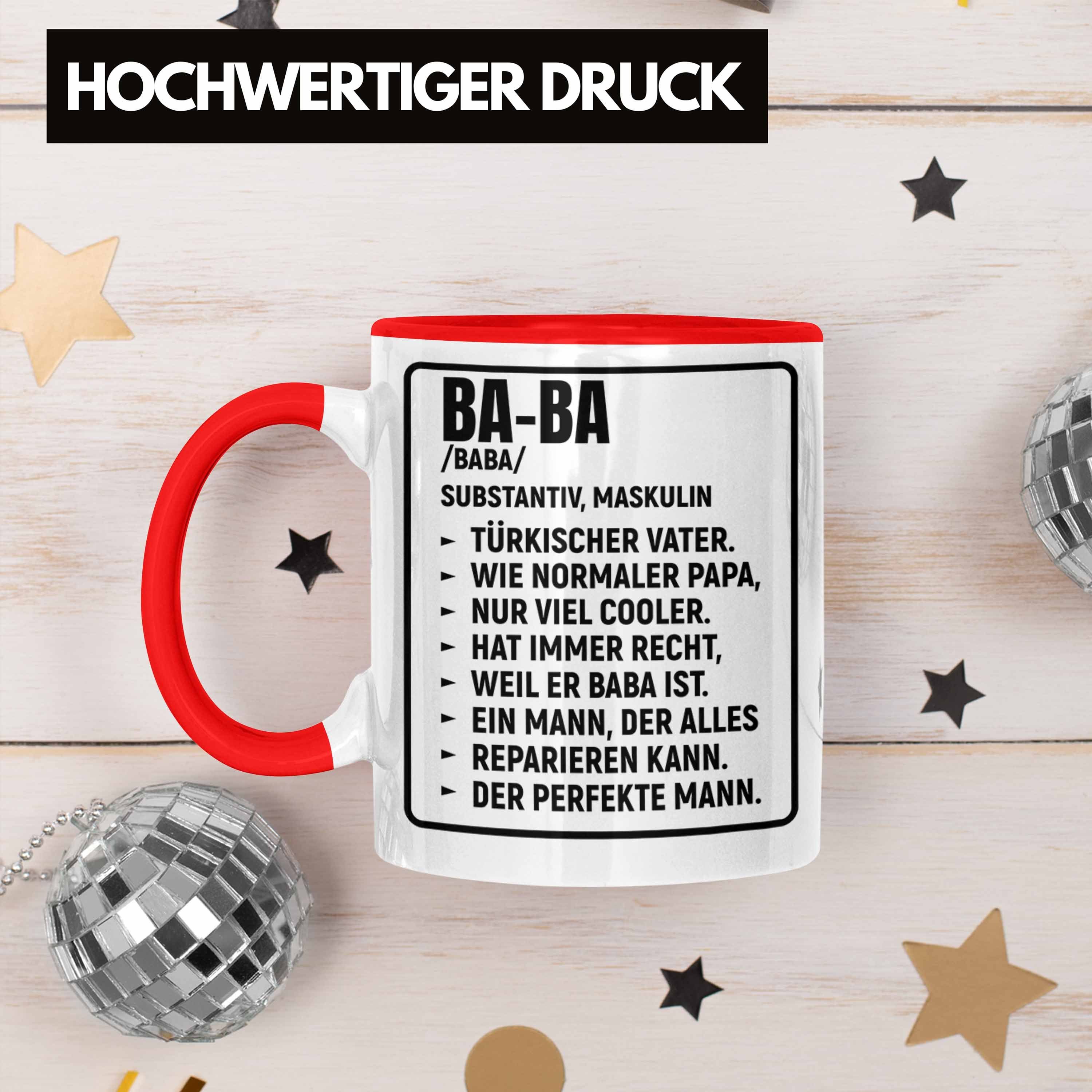 Trendation Tasse Trendation Kaffeetasse Geschenk Türken Baba Vater Papa Tasse Türkischer - Rot