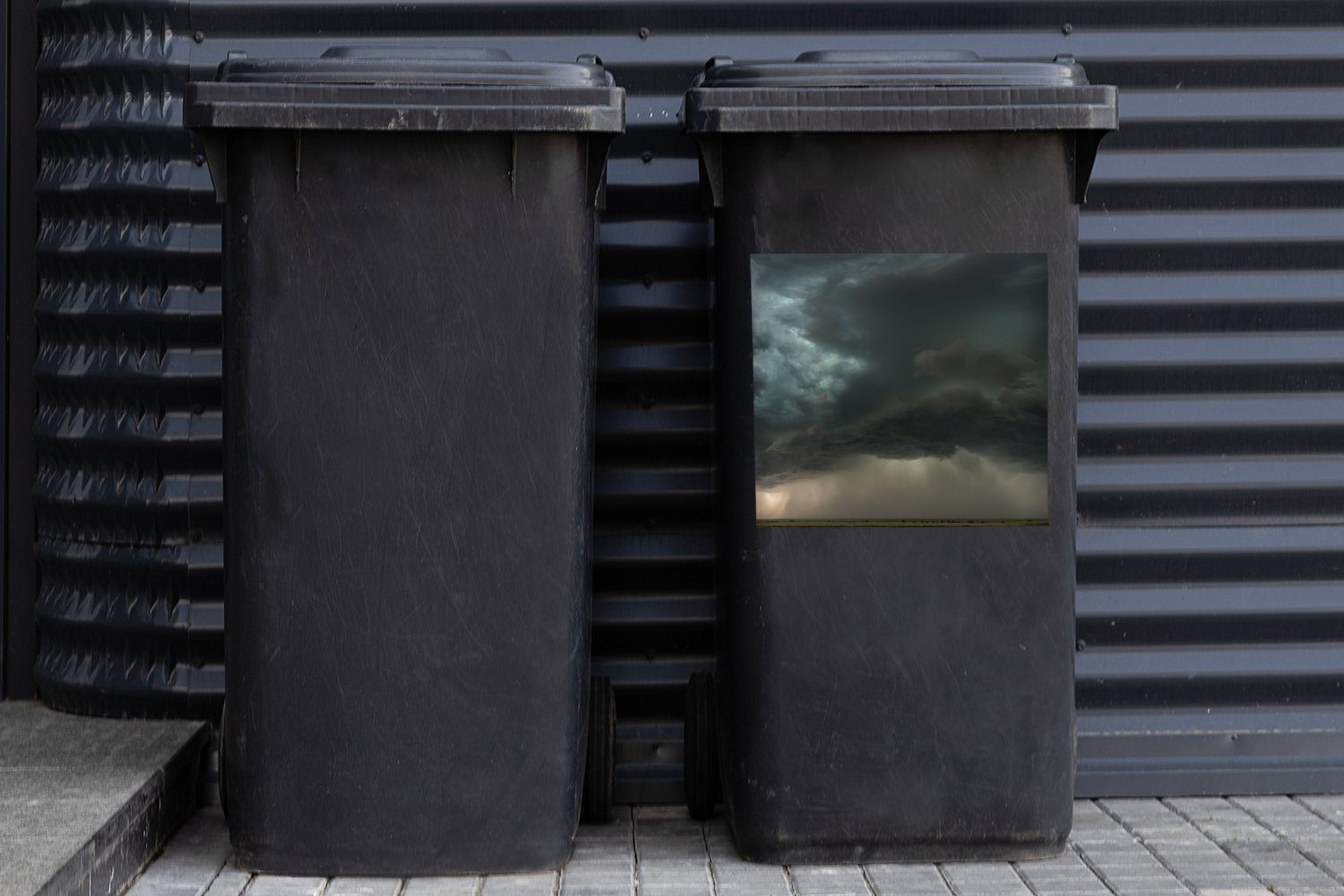 MuchoWow Sticker, amerikanischen Wolken St), im Wandsticker Colorado Bundesstaat Abfalbehälter Mülltonne, (1 Mülleimer-aufkleber, Container, Dunkle