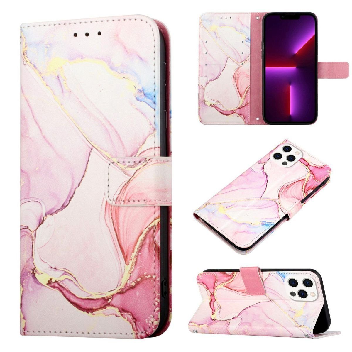 König Design Handyhülle Apple iPhone 15 Pro Max, Schutzhülle Schutztasche Case Cover Etuis Wallet Klapptasche Bookstyle