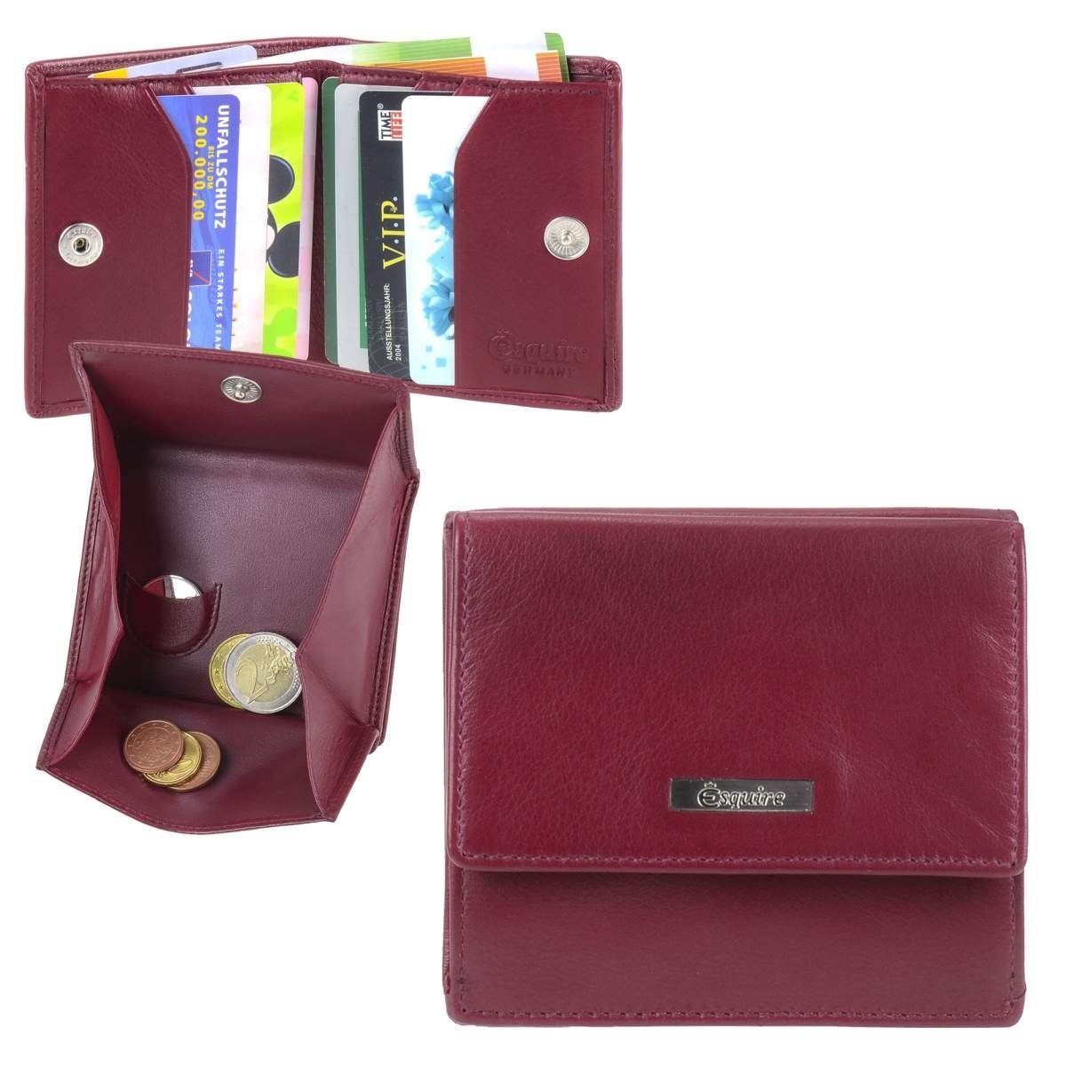 Esquire Geldbörse Comfort, für Senioren, für Damen und Herren, kompaktes Portemonnaie rot