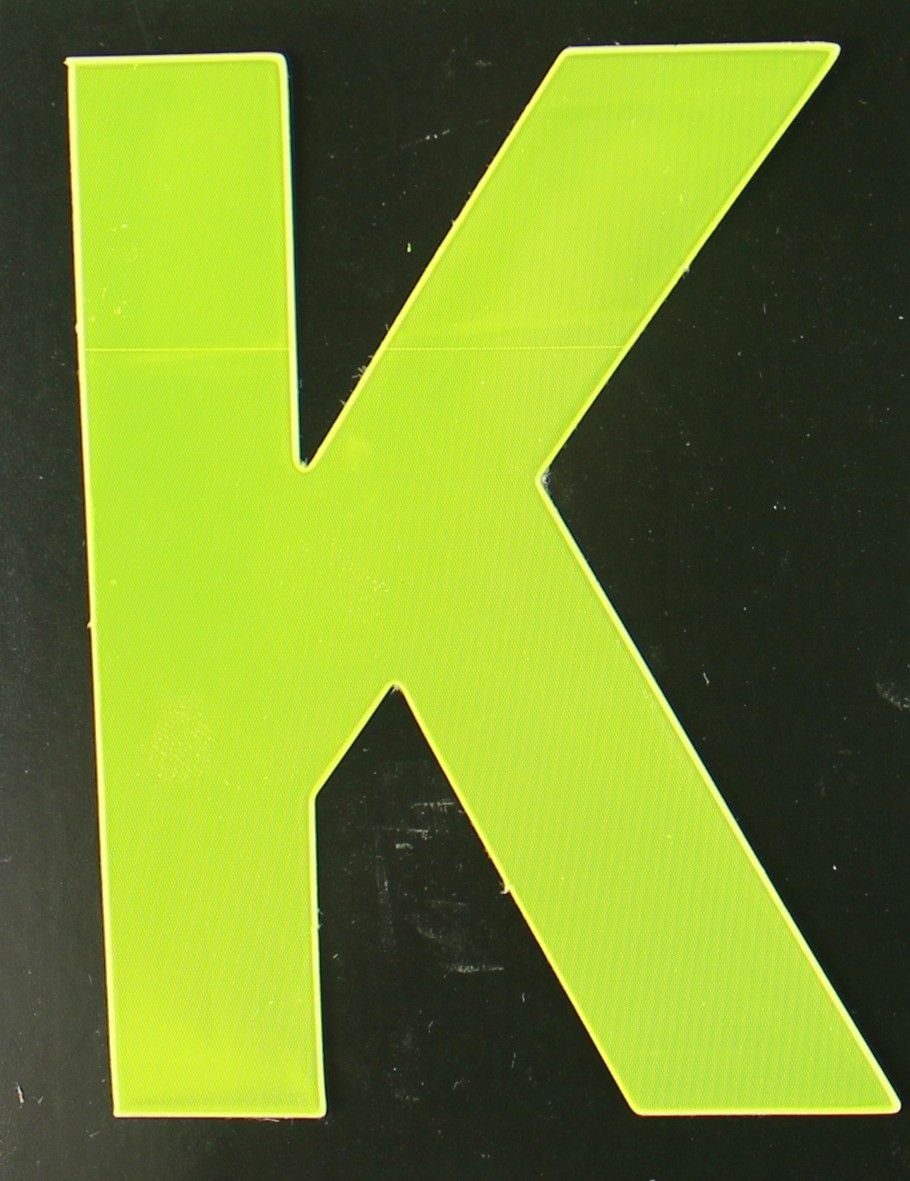 Klebebuchstabe gelb Reflektierender Aco K K Conacord Hausnummer