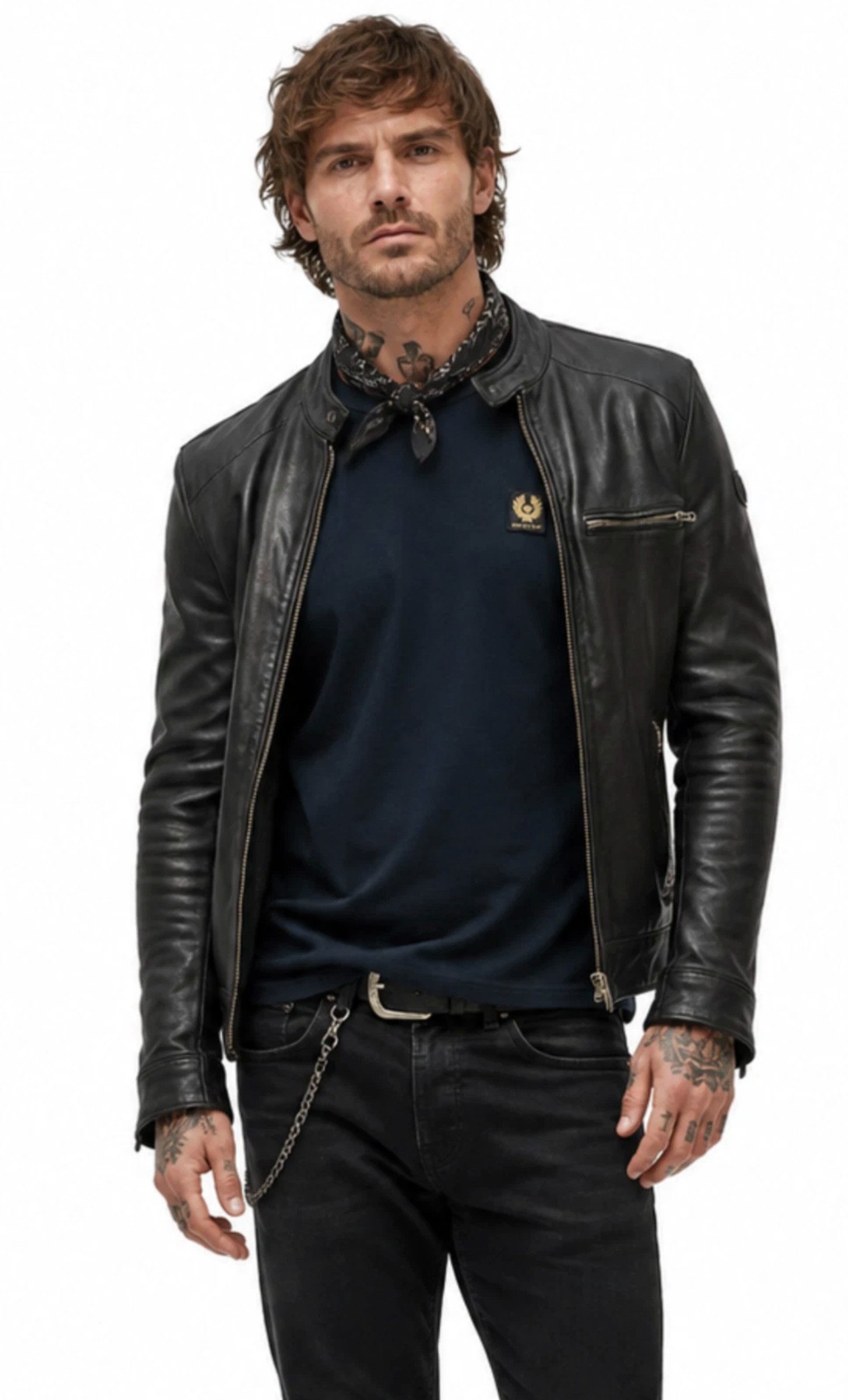 Belstaff Longsleeve T-Shirt London Retro Phoenix Patch Iconic Tee Modern Cut (1-tlg) Ideal für Alltag, Business Casual und Freizeit – Bild 4 von 5