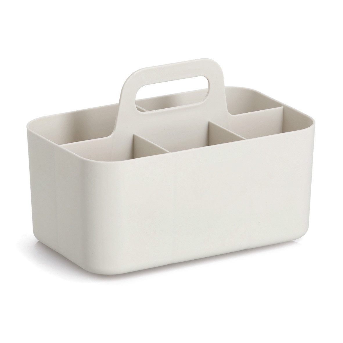 Zeller Present Aufbewahrungskorb Organizer mit 5 Fächern, Kunststoff, beige, ca. 24,8 x 15,5 x 17 cm