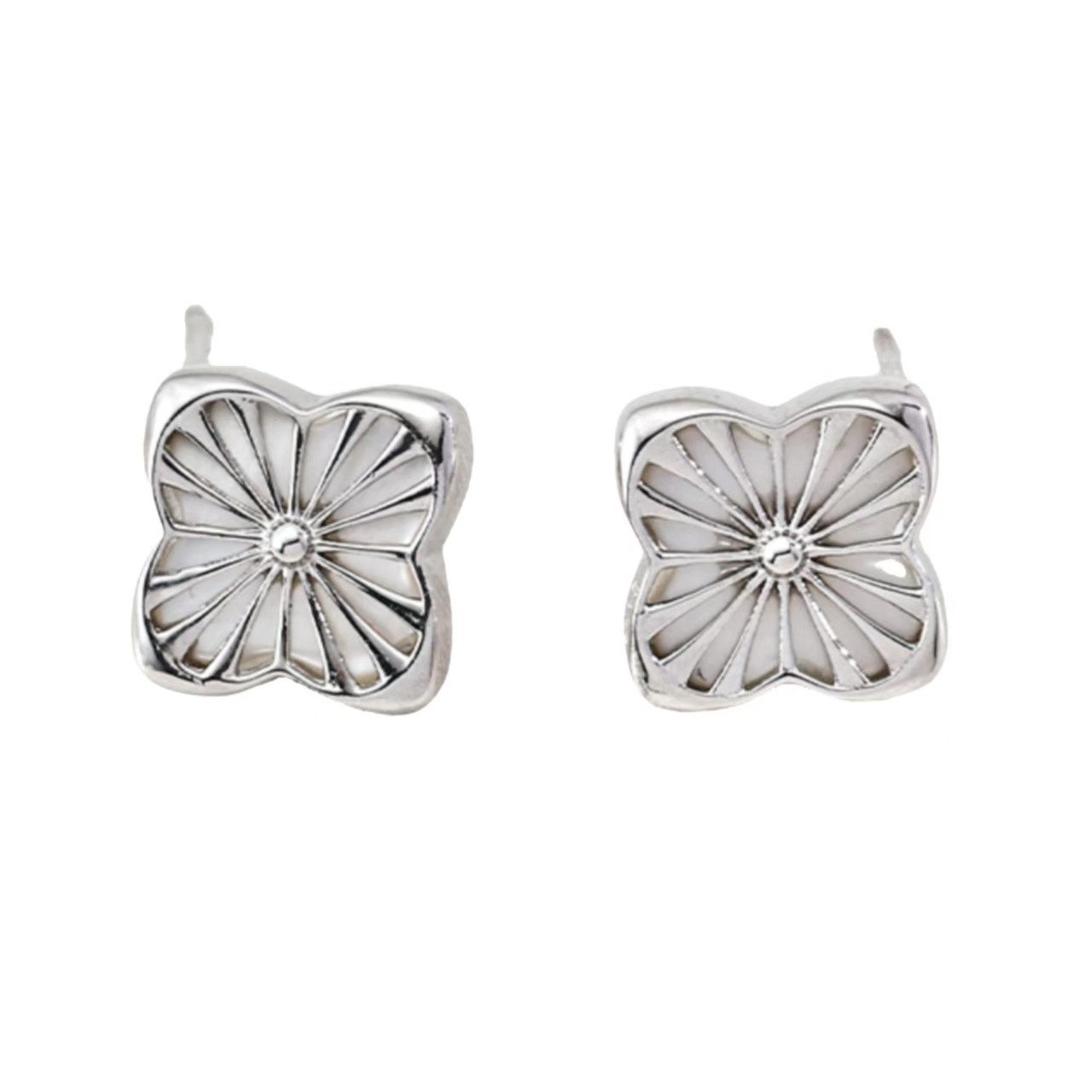 Jumpeak Paar Ohrstecker ohrstecker silber 925,kleeblatt ohrstecker,ohrstecker damen,Geburtstag, 18K Vergoldung,ohrstecker mädchen,ohrringe muschel,damen geschenk