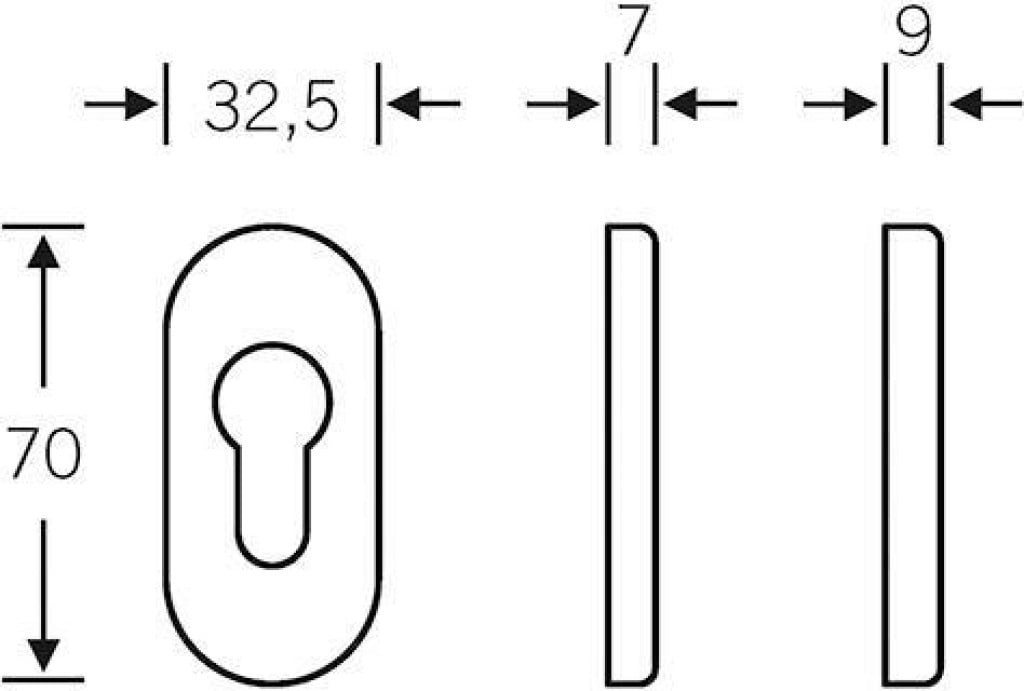 Thumbnail - FSB Stoßgriff FSB Schieberosette 17 1766 PZ, Höhe 7mm, oval, Edelstahl