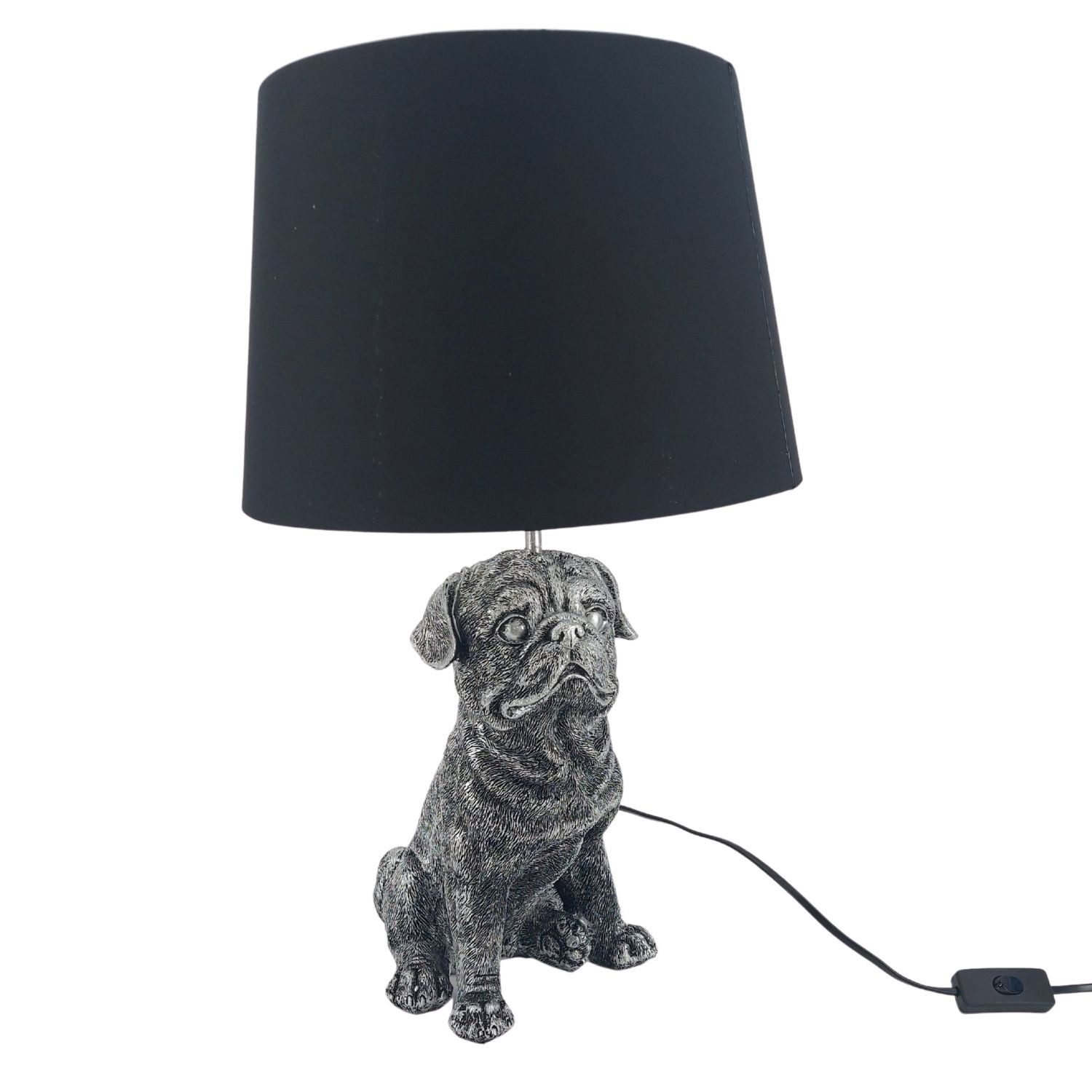 formano Tischleuchte Pop Art Tiere im Anzug, nicht enthalten, Höhe: 52cm, Farbe: Silber, Motiv: Hund