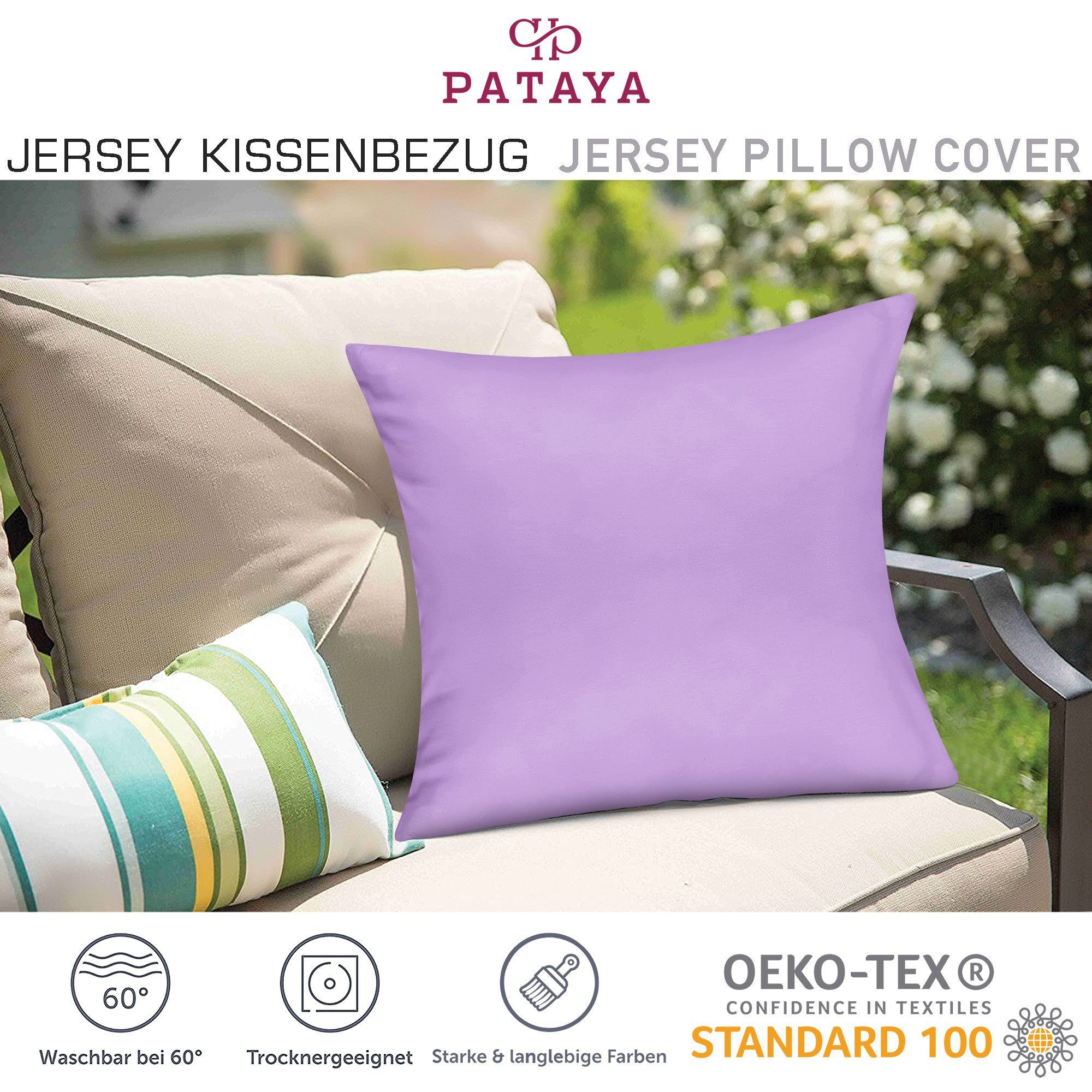 Pataya Kissenbezug 100% Baumwolle, weiche Kopfkissenbezug, Kissenhülle, Kissenbezüge, (2 Stück), Weich und Atmungsaktiv, Jersey, 140 g/m² – Bild 5 von 5