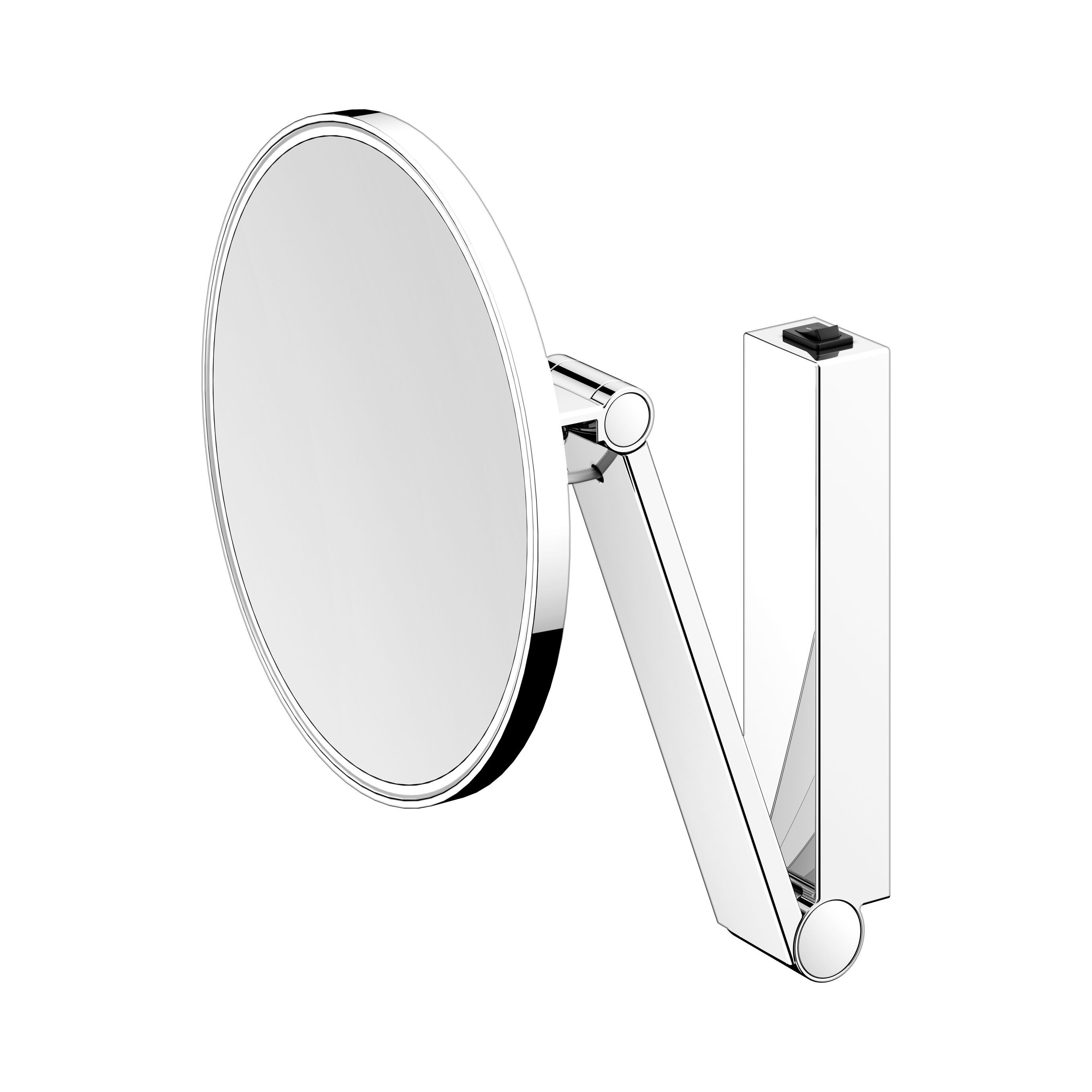 Keuco Kosmetikspiegel iLook_move (Blendfrei, Wippschalter), 5-fache Vergrößerung, mit Wippschalter, verchromt, Made in Germany