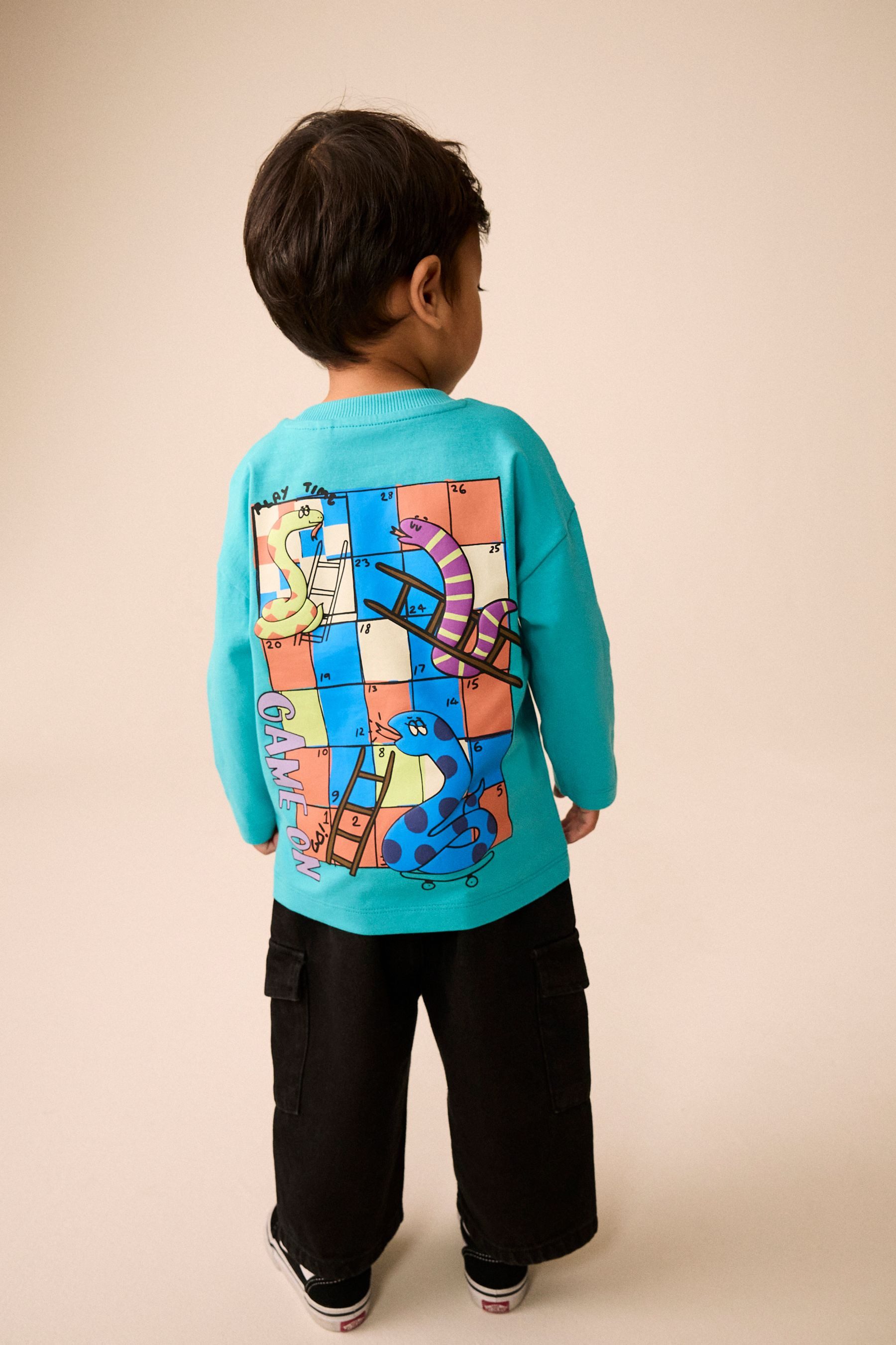 Next Langarmshirt Langärmeliges Shirt mit Rückengrafik (1-tlg) – Bild 2 von 5