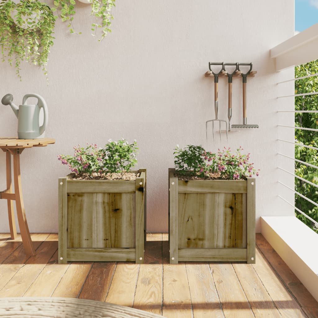vidaXL Blumentopf Pflanzkübel 2 Stk. Kiefernholz günstig online kaufen