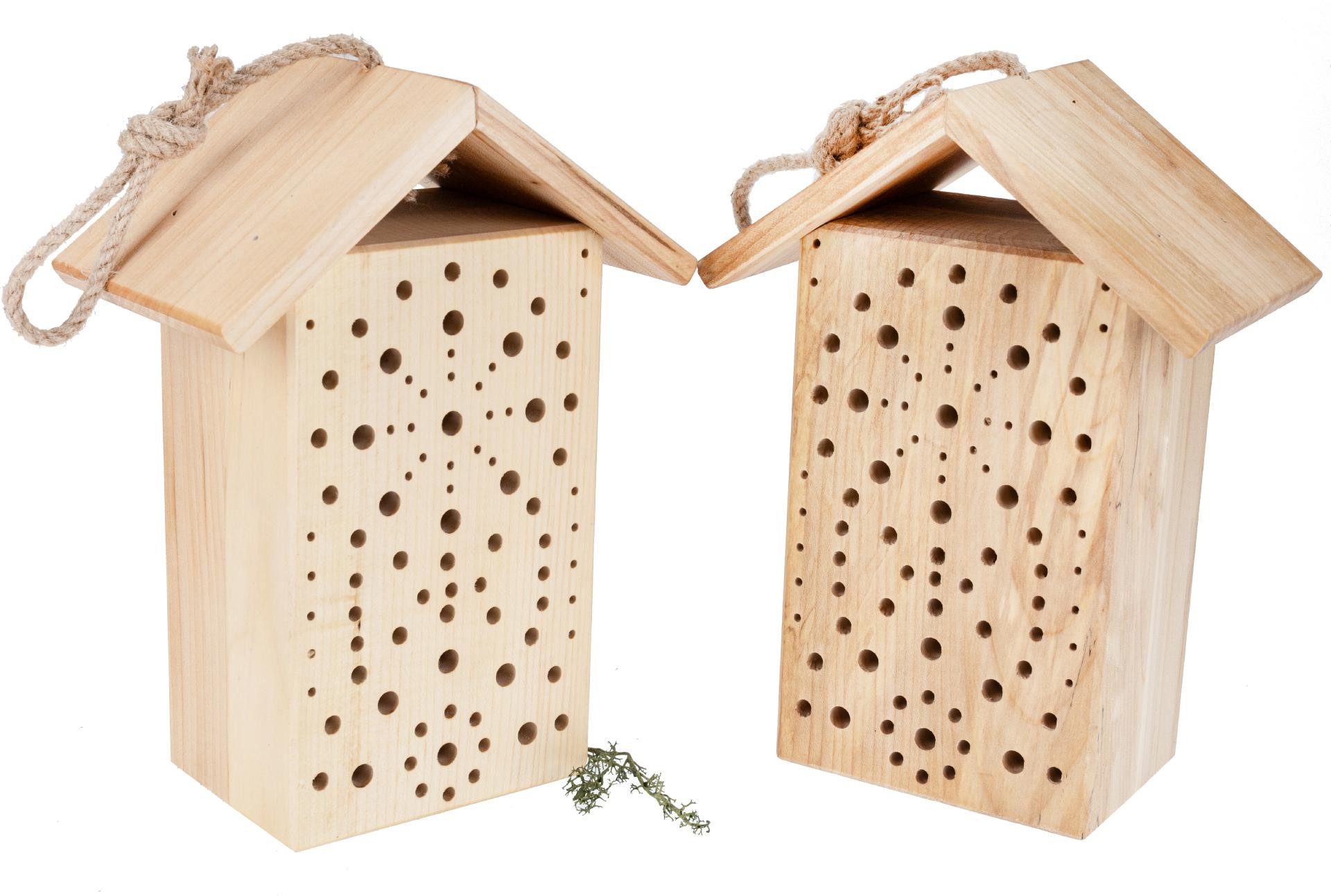 Holz Frank Nistkasten Insektenhotel aus Ahornholz – Nistholz für Wildbienen 25x18x9cm