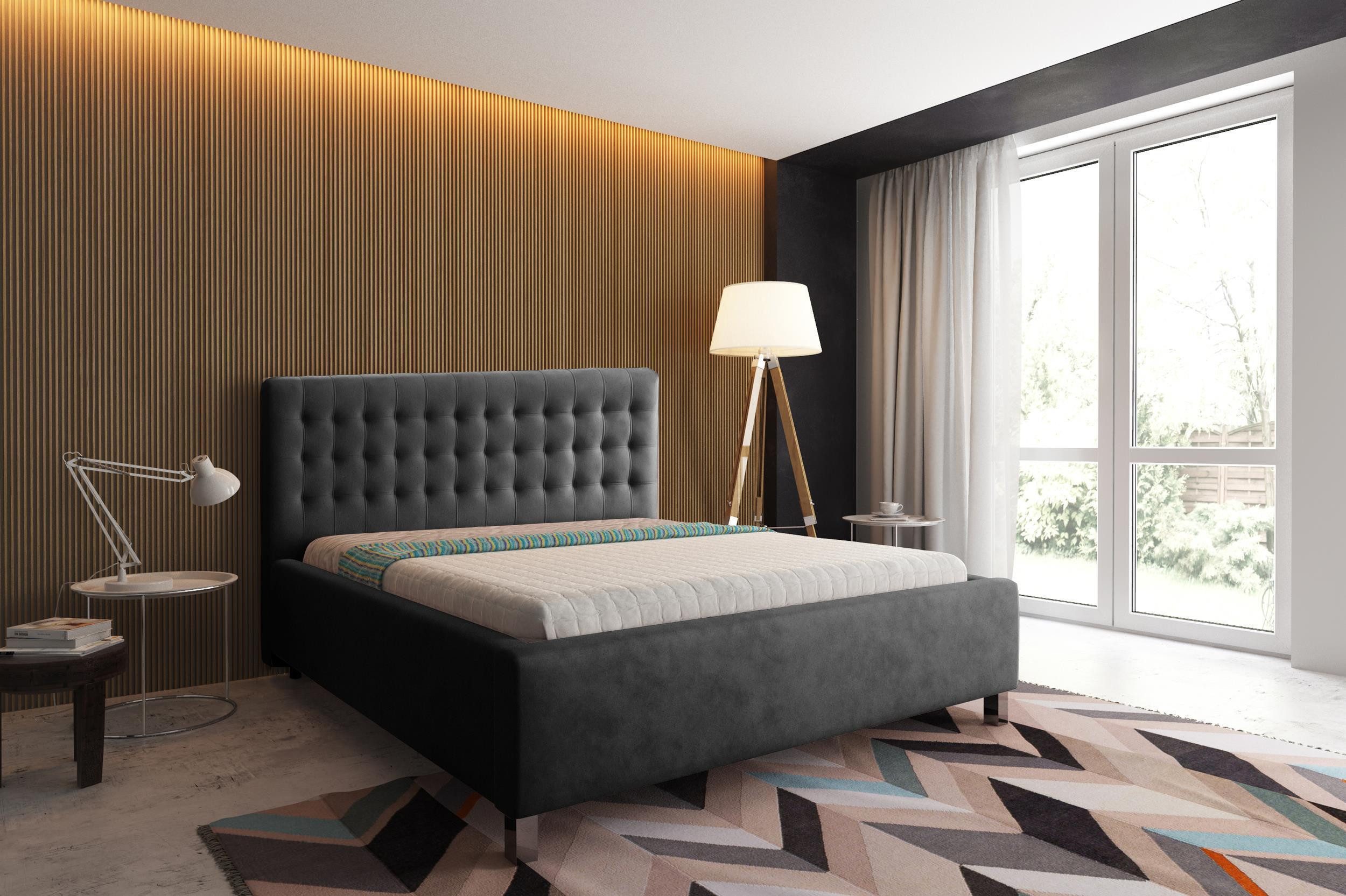99rooms Polsterbett Corse (Schlafzimmerbett, Bett), 140/160/180 x 200 cm, wahlweise mit Bettkasten, mit Lattenrost