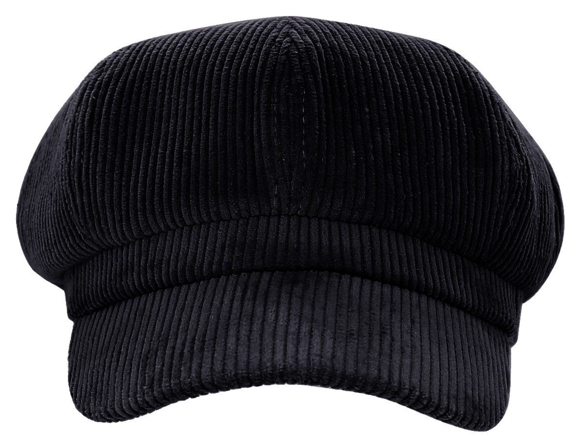 dy_mode Ballonmütze Damen Cordmütze / Ballonmütze mit Schirm Herbst-Winter unifarben in Unifarbe