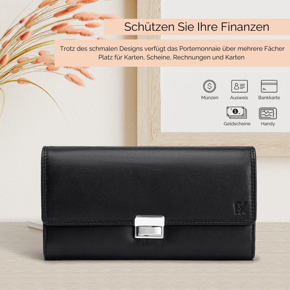 Fomax Kellnerbörse aus hochwertigem Nappa Leder Echtleder Profi Kellnerportemonnaie, Große RFID-Schutz Gastro Taxi Geldbörse Herren Damen – Bild 5 von 5