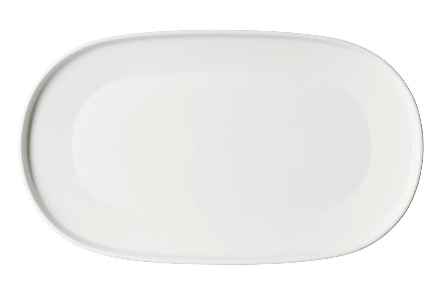 Servierplatte KELLY, B 33 x T 19 cm, Weiß, mit Reliefbordüre