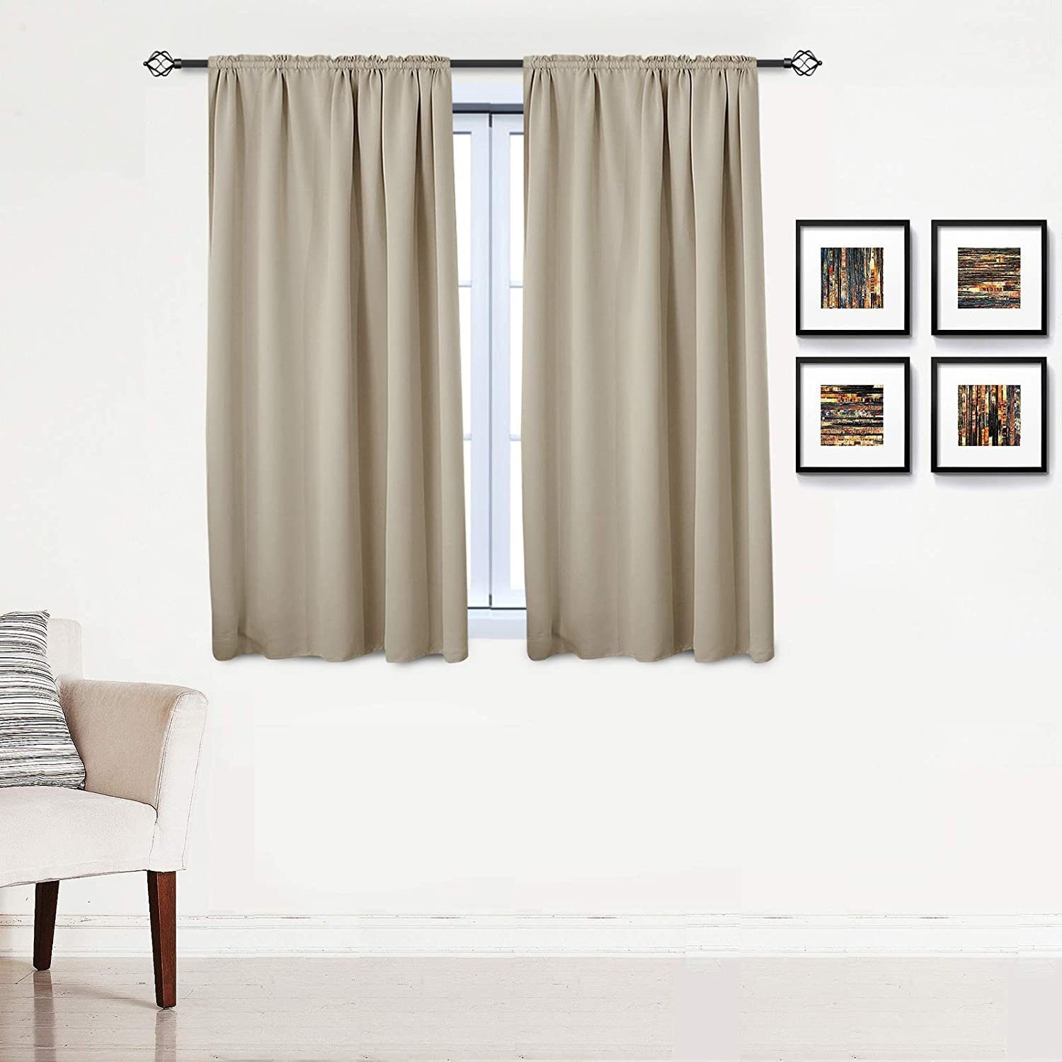 Woltu Gardine (2 St), Kräuselband für Schiene, Thermo-/Verdunklungsvorhang günstig online kaufen