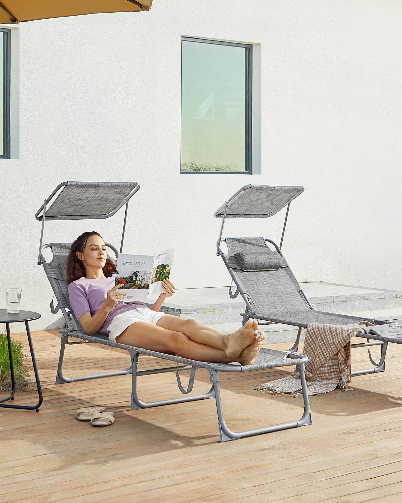 SONGMICS Gartenliege, 1 St., klappbarer Liegestuhl,193x53x29cm,mit günstig online kaufen