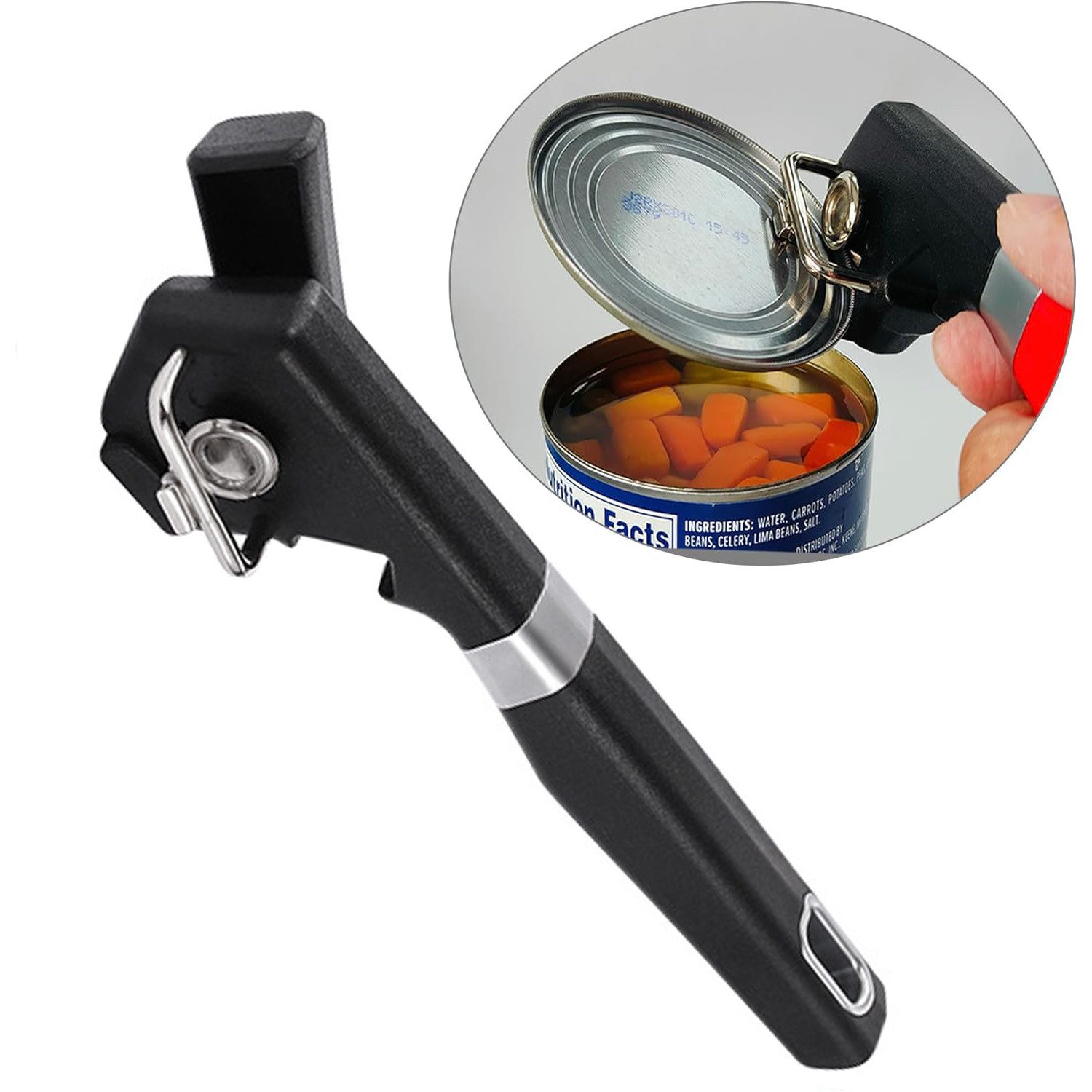 Auledio Dosenöffner Glattkantiger Dosenöffner – Hand, mit Magnet & Seitenschneider, Rostfrei, magnetisch, sichere Kanten, langlebig, leicht zu reinigen