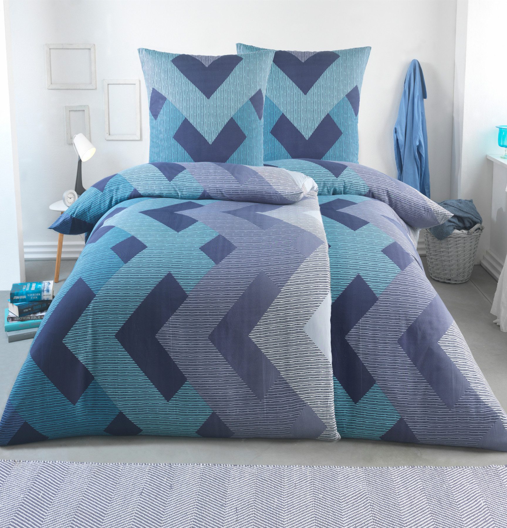Malika Bettwäsche 2x 135x200 + 2x 80x80 cm atmungsaktiver Bettbezug, moderne Designs, Für Allergiker geeignet, pflegeleicht, angenehm weicher Stoff