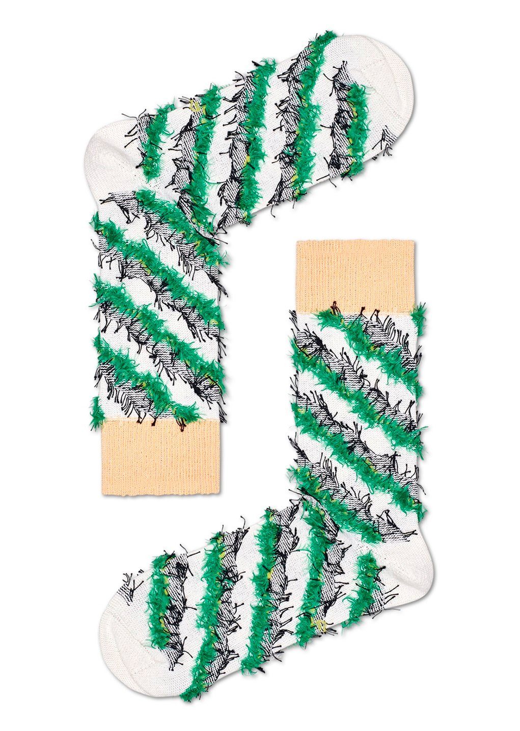 Happy Socks Socken Tagessocke Crew Lashes weiß/grün 1er