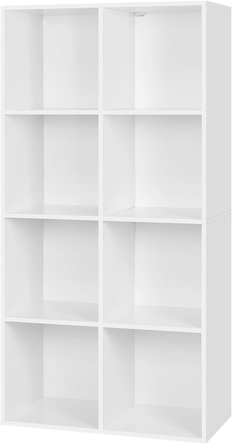 Woltu Bücherregal, 1-tlg., Würfelregal 8 Fächer aus MDF, Kippschutz