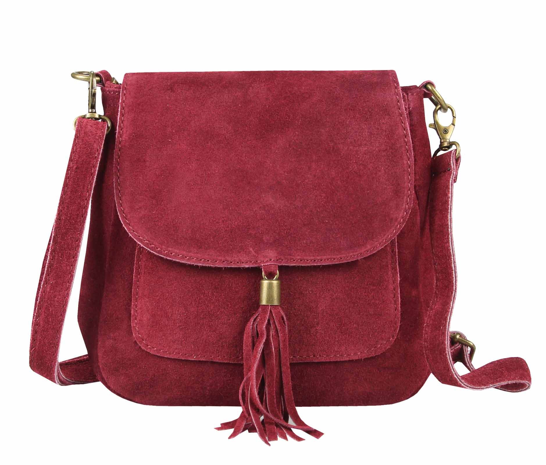ITALYSHOP24 Schultertasche Made in Italy Damen Leder Tasche CrossOver, als Schultertasche, CrossBody, Umhängetasche tragbar