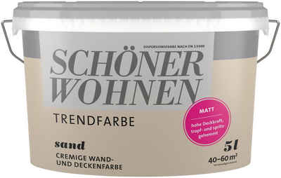 SCHÖNER WOHNEN FARBE Wand- und Deckenfarbe TRENDFARBE, 5 Liter, hochdeckend, für Allergiker geeignet, in verschiedenen Farben