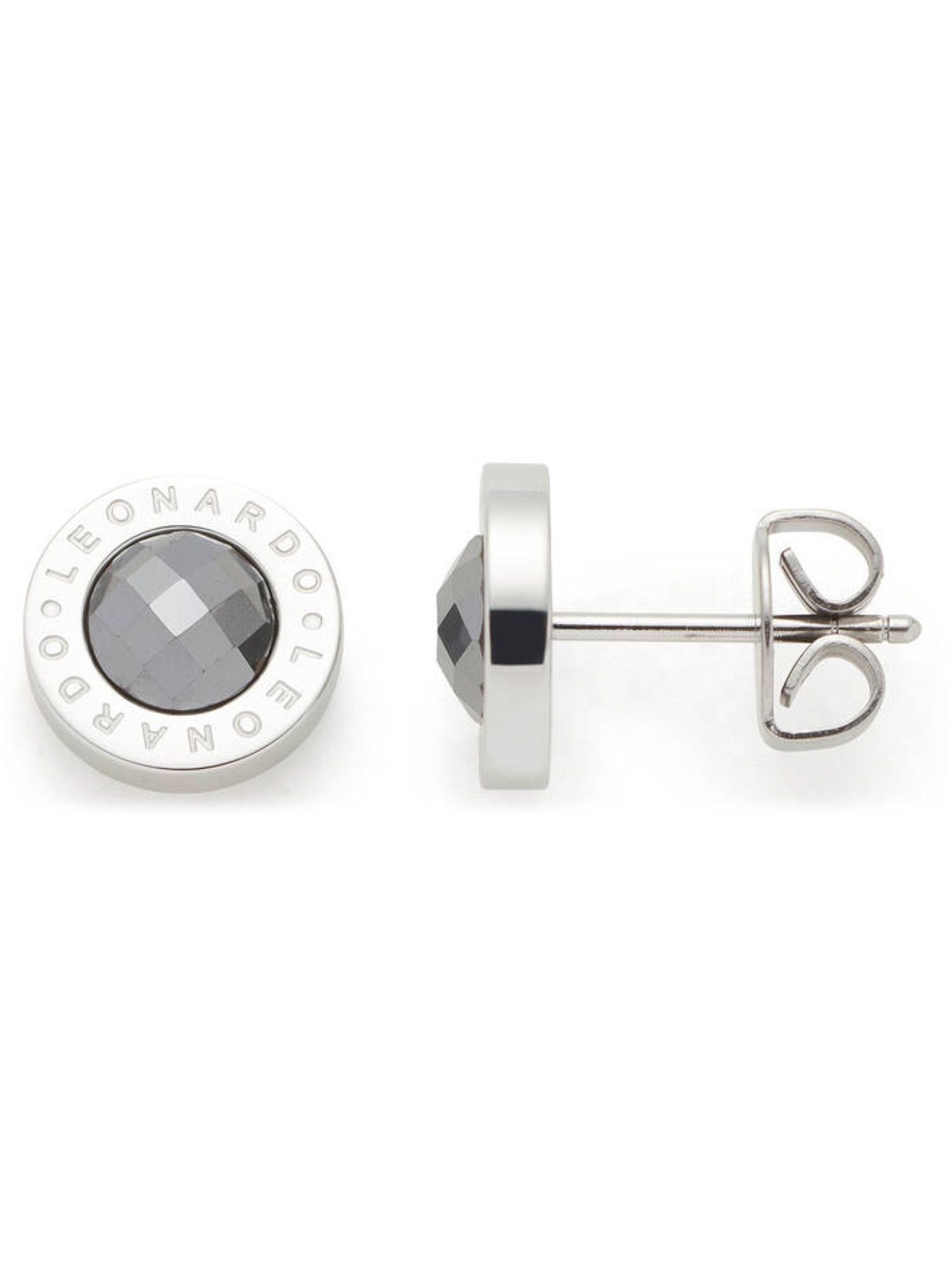 LEONARDO Paar Ohrstecker 26145, Leonardo 026145 Damen Ohrstecker Matrix Edelstahl Silber grau