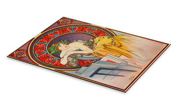 Posterlounge Alu-Dibond-Druck Alfons Mucha, Frau mit Bildersammlung, Büro Malerei