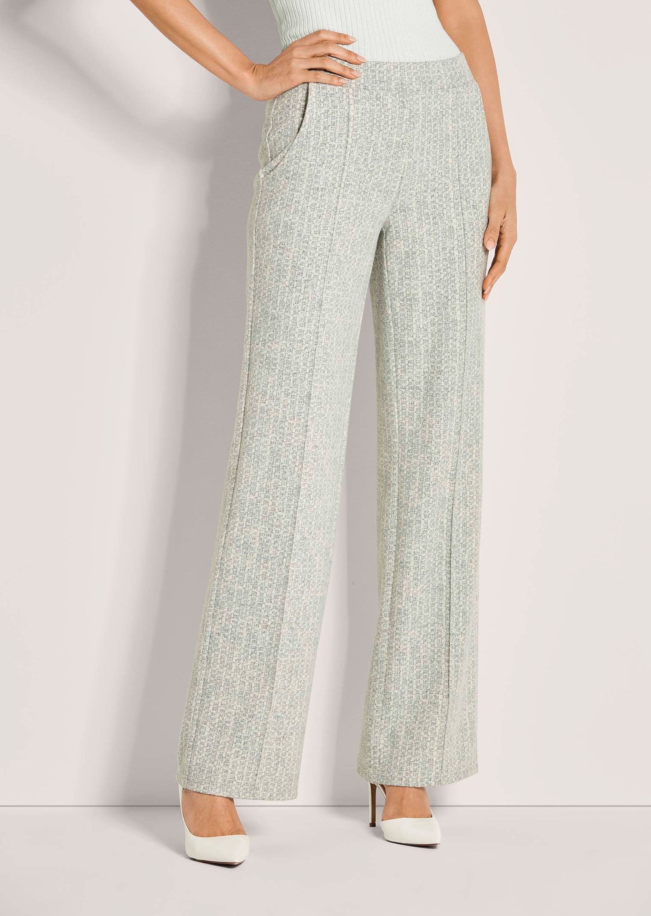 MADELEINE Schlupfhose Weite Bügelfaltenhose mit Allover-Muster Businesshose günstig online kaufen