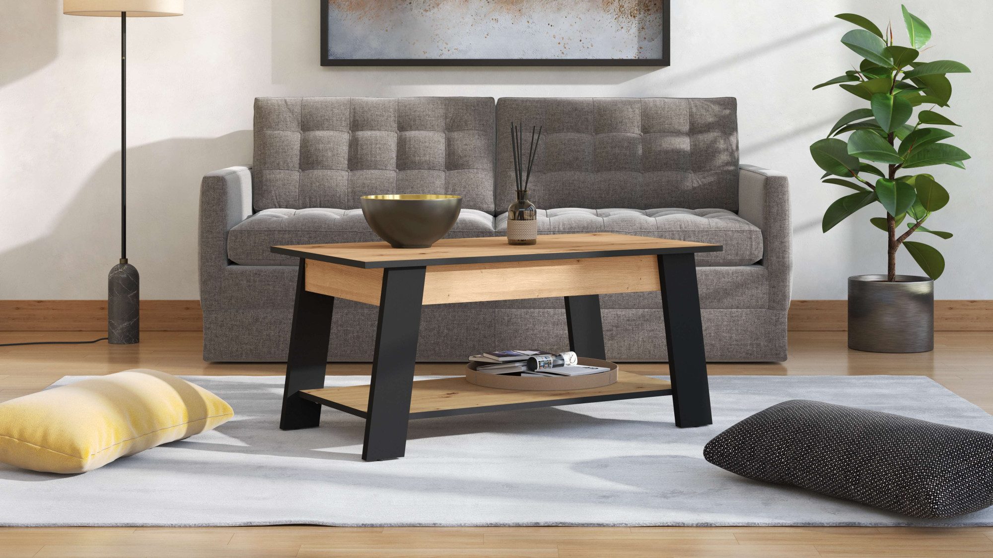 Couchtisch Piave Kaffeetisch, 101 cm, in trendigen Farben, modern