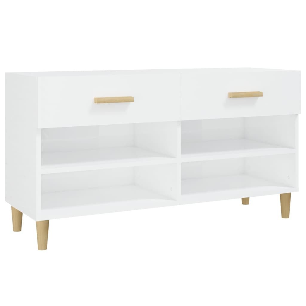 vidaXL Schuhschrank Schuhschrank Hochglanz-Weiß 102x35x55 cm Spanplatte günstig online kaufen