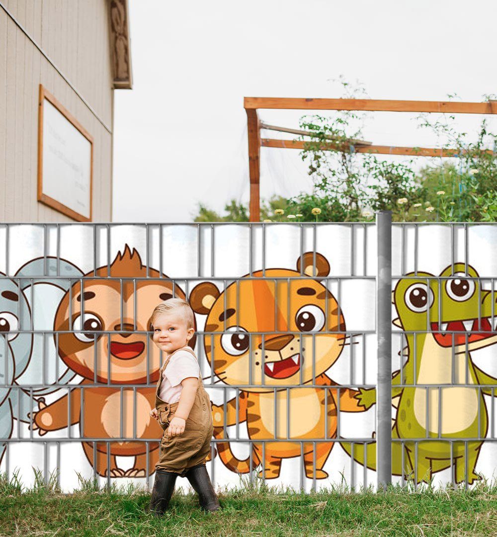 MyMaxxi Sichtschutzstreifen Sichtschutzstreifen Freundliche Tiere Sichtschutz Garten Zaun, (Freundliche Tiere)