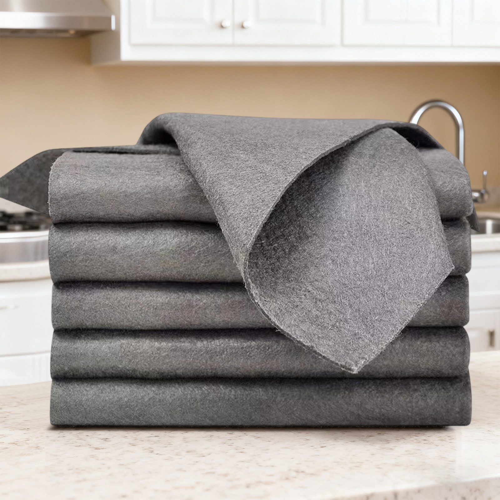 OKWISH Reinigungstücher Set Putztücher Allzwecktücher Mikrofaser Glastuch Mikrofasertuch (30x60 cm, Praktisches Set für jeden Einsatzbereich im Innen- und Außenbereich, 5-tlg., Streifenfreie Reinigung super saugfähig Entfernt Schmutz Staub Fett, wiederverwendbar für Küche Auto Glas Möbel)