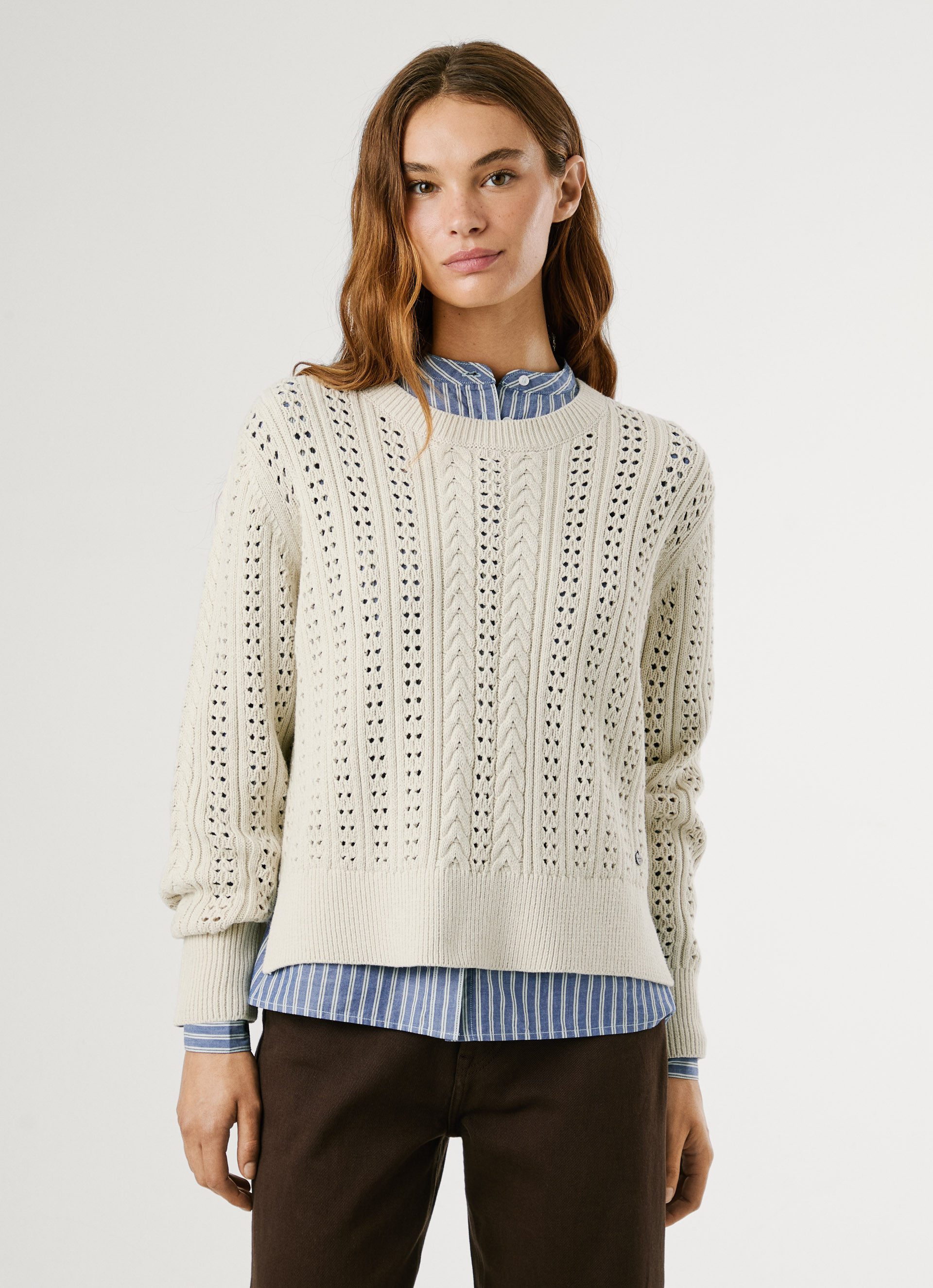 Pepe Jeans Strickpullover CANDIDE mit Lochmuster günstig online kaufen