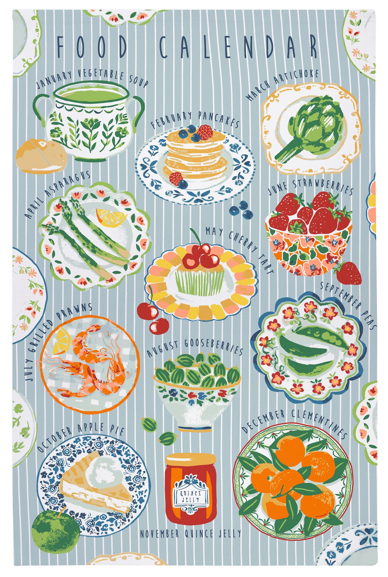 Geschirrtuch Food Calendar
