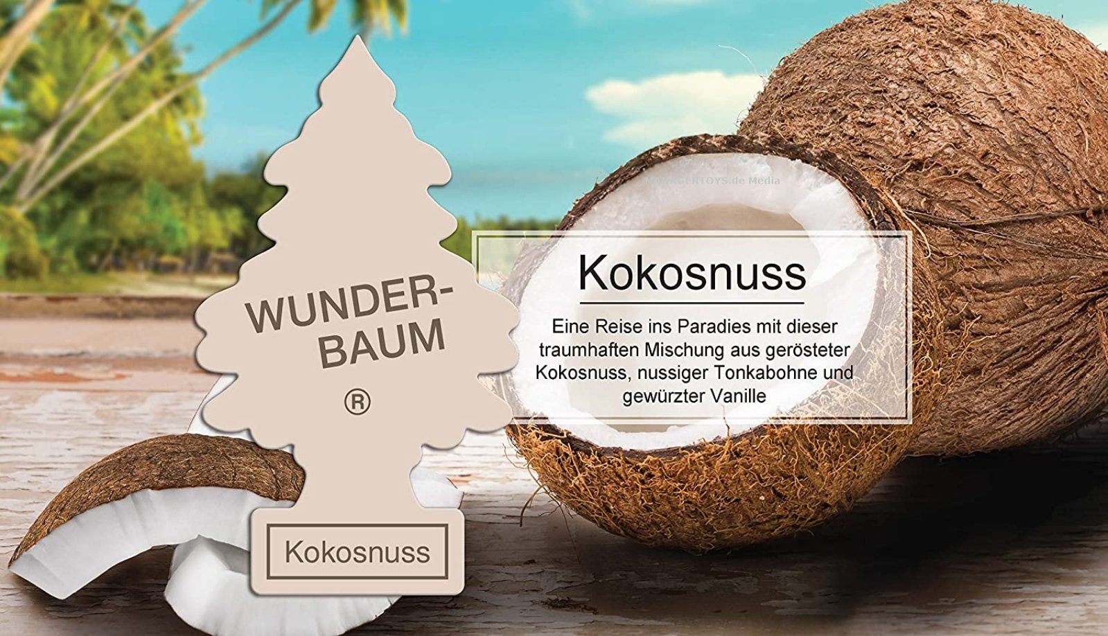 Wunder-Baum Luftreiniger Kokos 3er Duftbäumchen Wunderbaum 3 Set Lufterfrischer Kokosnuss
